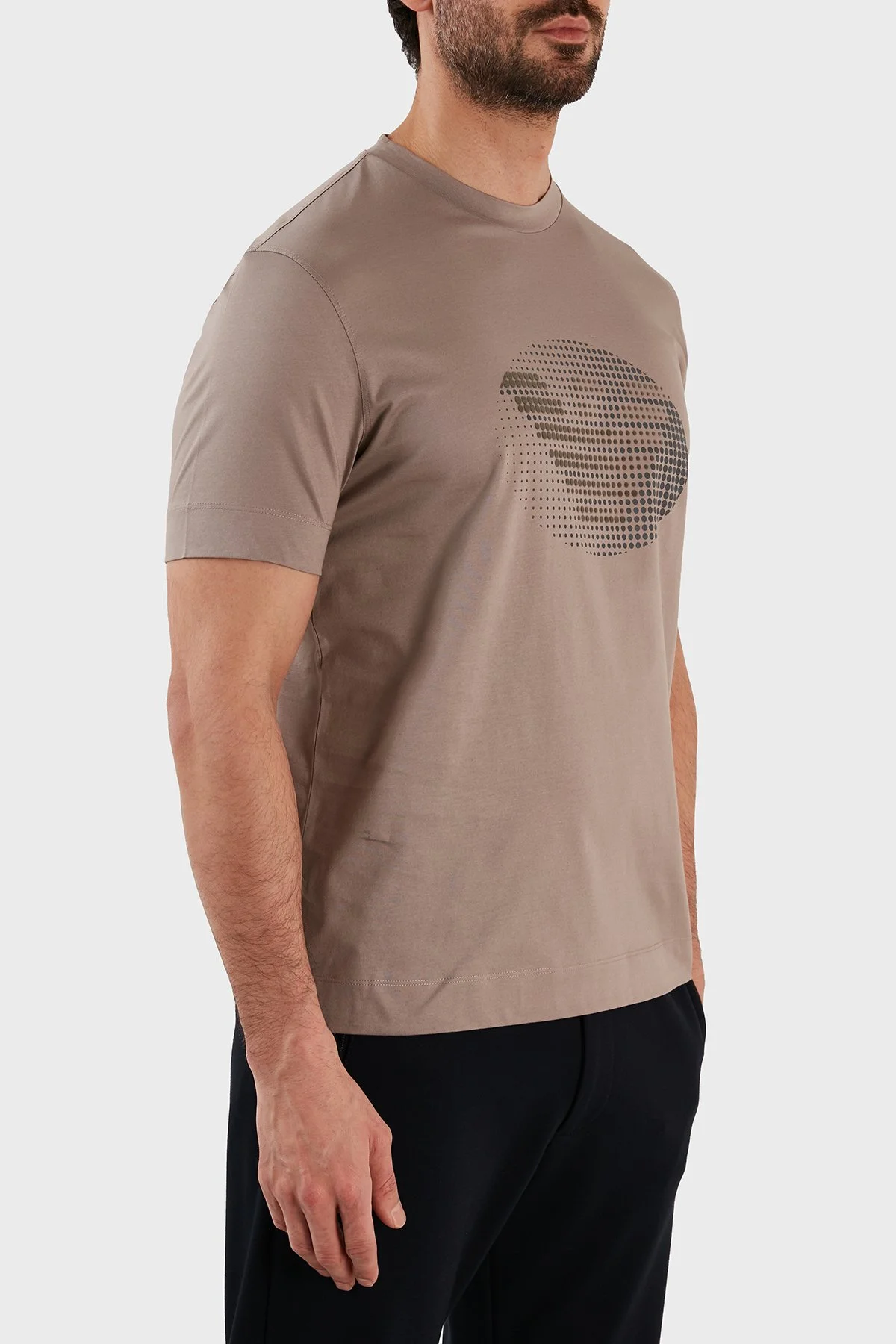 Emporio Armani % 100 Pamuk Regular Fit Bisiklet Yaka Erkek T Shirt 3R1TU1 1JSAZ 0144 TOPRAK - 3