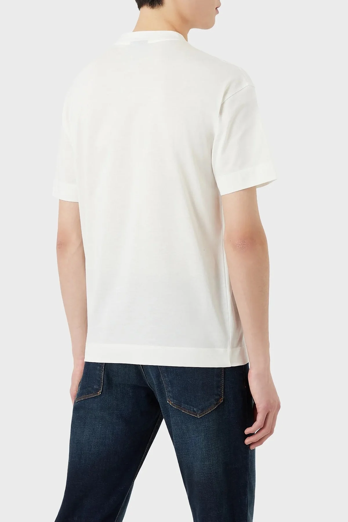 Emporio Armani % 100 Pamuk Regular Fit Bisiklet Yaka Erkek T Shirt 3R1TV0 1JSAZ 0101 BEYAZ - 3