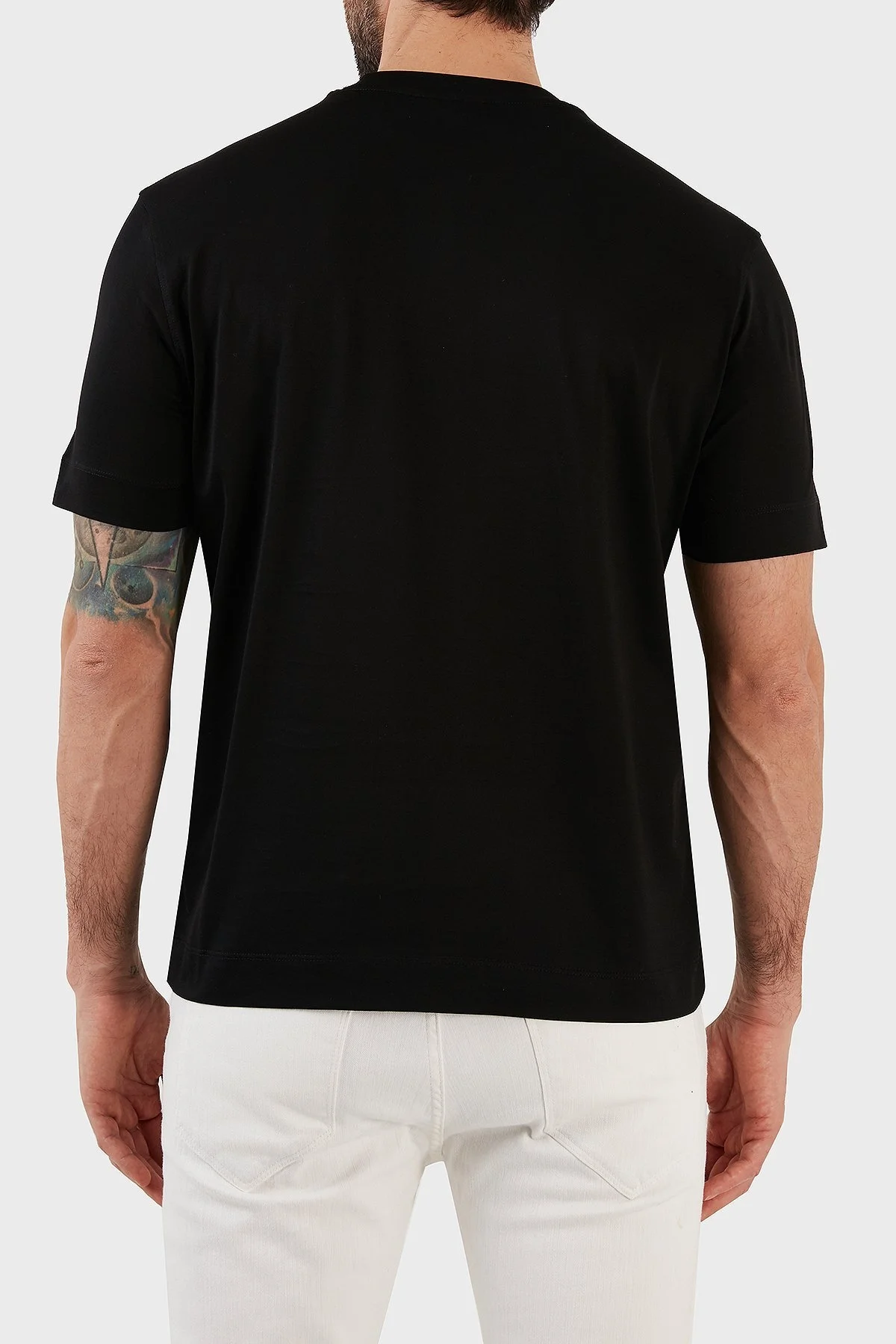 Emporio Armani % 100 Pamuk Regular Fit Bisiklet Yaka Erkek T Shirt 3R1TZ3 1JSAZ 0999 SİYAH - 4