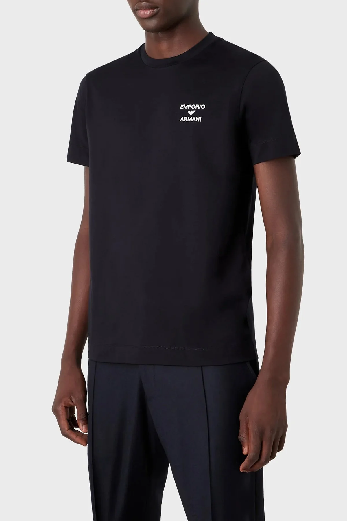 Emporio Armani % 100 Pamuk Regular Fit Bisiklet Yaka Erkek T Shirt 6L1TS6 1JSAZ 0920 LACİVERT - 1