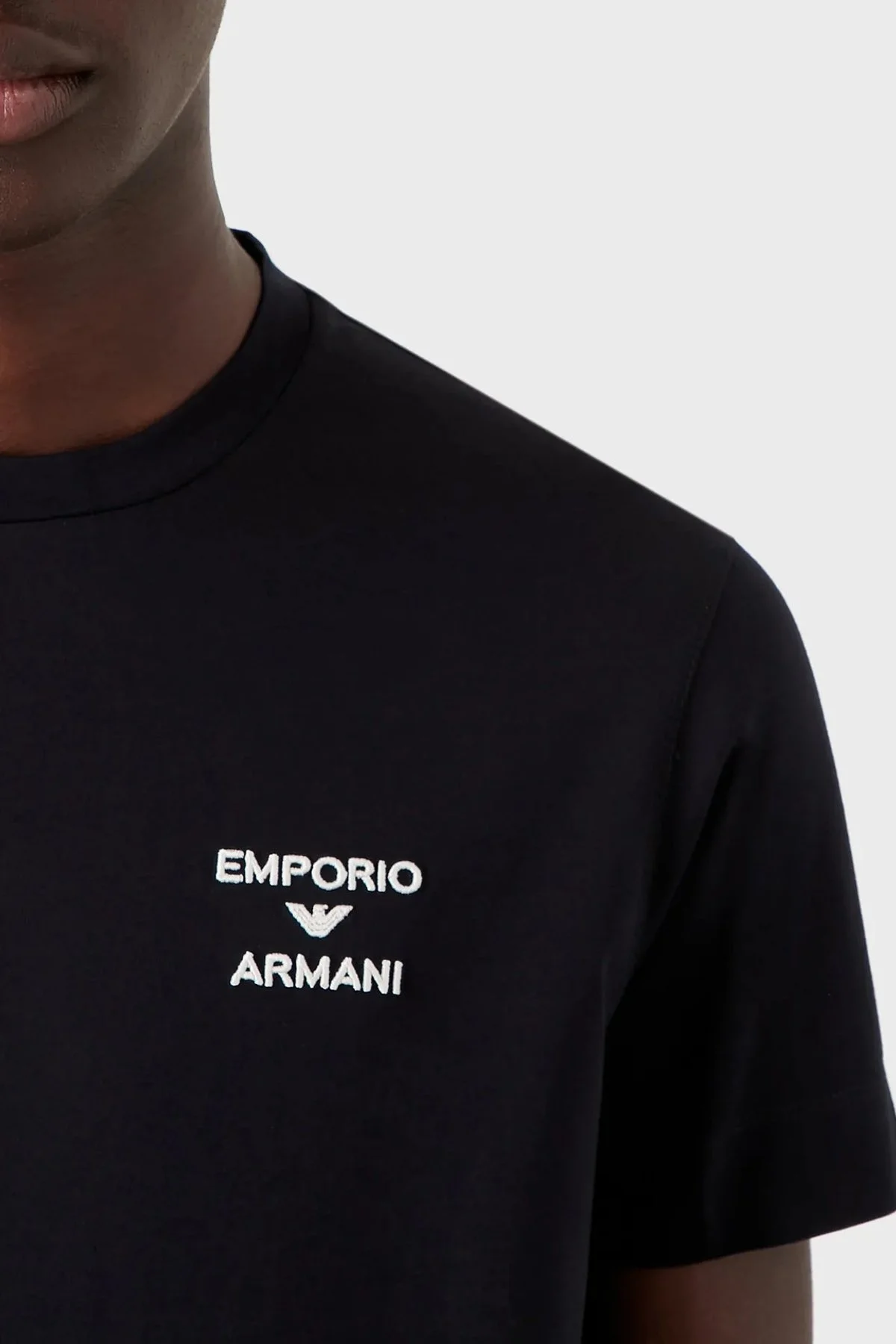 Emporio Armani % 100 Pamuk Regular Fit Bisiklet Yaka Erkek T Shirt 6L1TS6 1JSAZ 0920 LACİVERT - 2