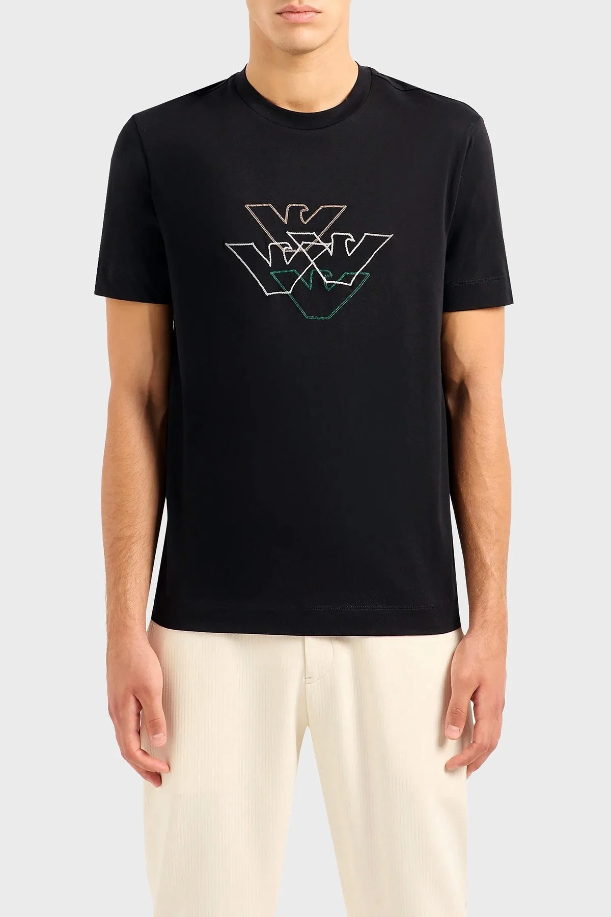 Emporio Armani % 100 Pamuk Regular Fit Bisiklet Yaka Erkek T Shirt 6R1T74 1JPZZ 00A4 SİYAH - 1