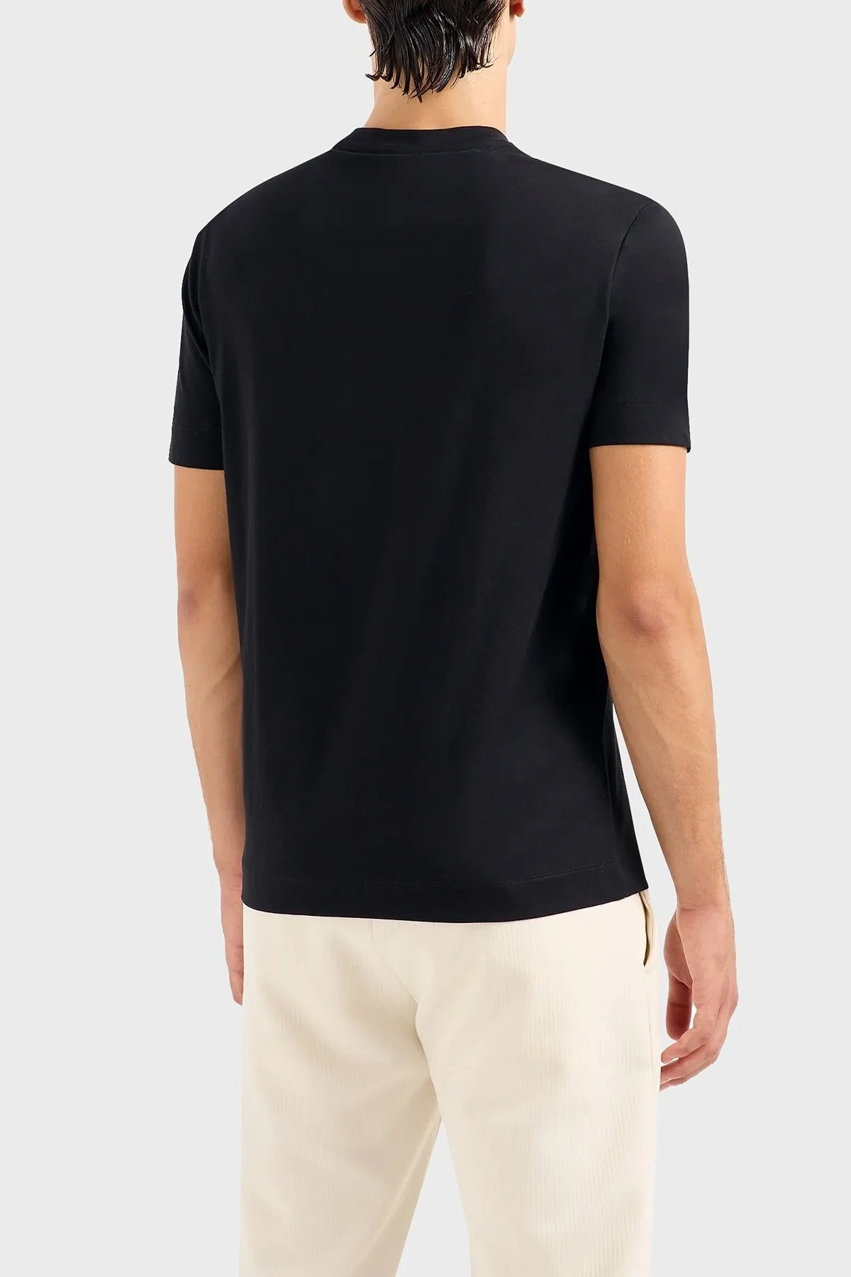 Emporio Armani % 100 Pamuk Regular Fit Bisiklet Yaka Erkek T Shirt 6R1T74 1JPZZ 00A4 SİYAH - 2