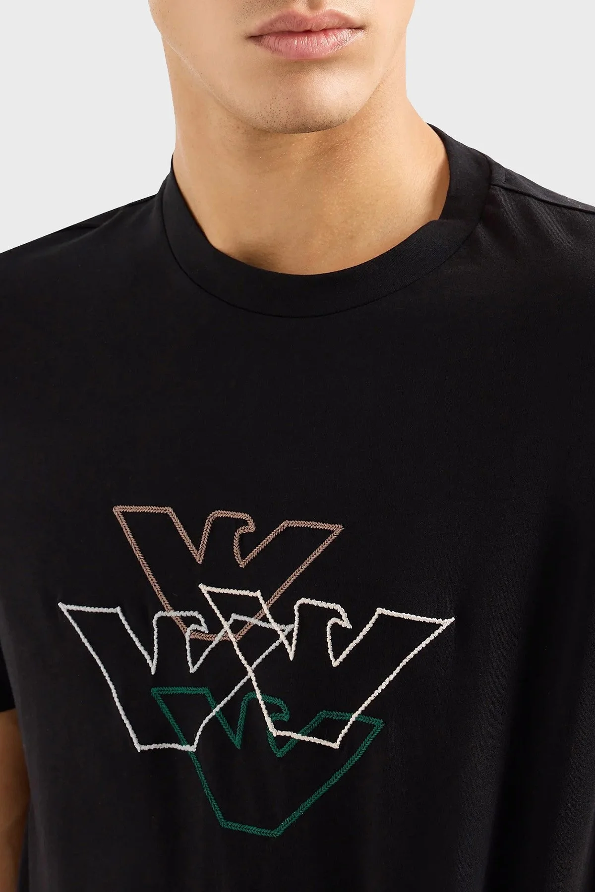 Emporio Armani % 100 Pamuk Regular Fit Bisiklet Yaka Erkek T Shirt 6R1T74 1JPZZ 00A4 SİYAH - 4