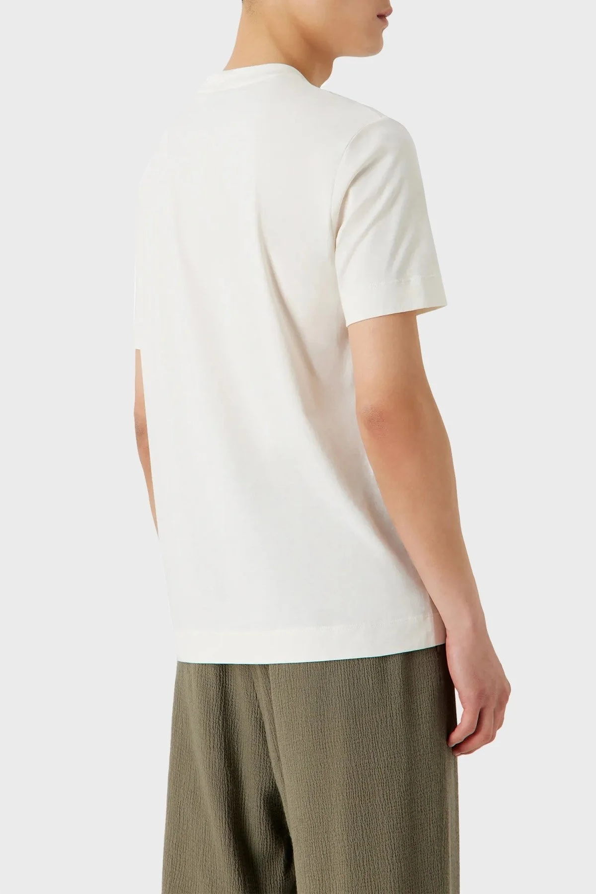 Emporio Armani % 100 Pamuk Regular Fit Bisiklet Yaka Erkek T Shirt 6R1T74 1JPZZ 01L0 EKRU - 2