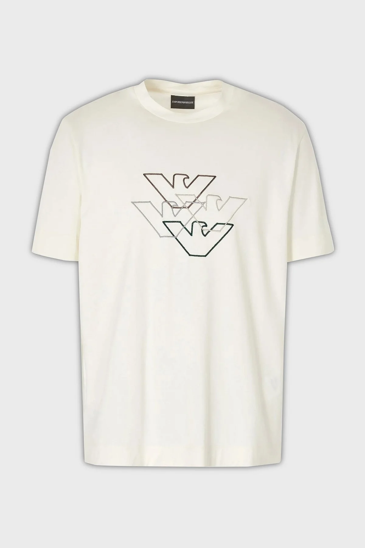 Emporio Armani % 100 Pamuk Regular Fit Bisiklet Yaka Erkek T Shirt 6R1T74 1JPZZ 01L0 EKRU - 5