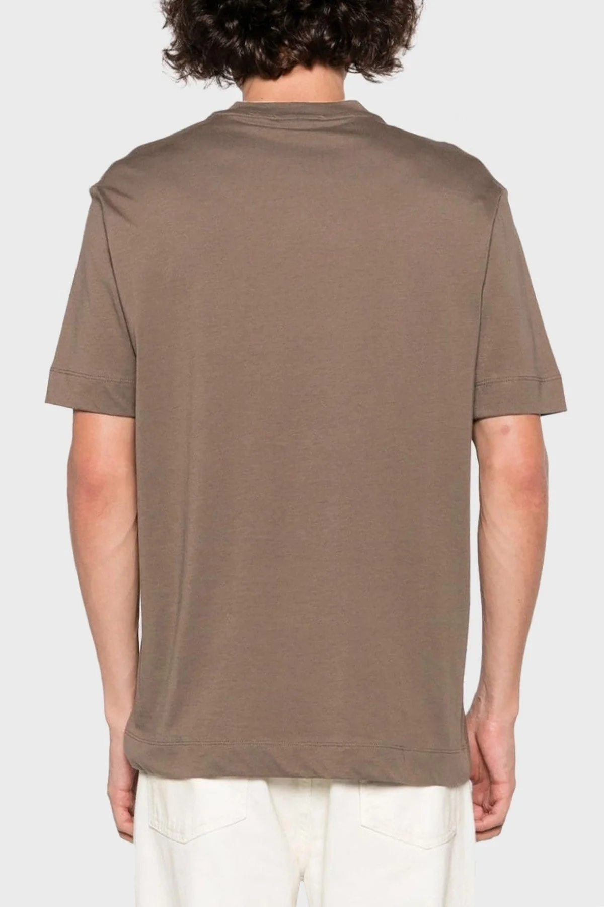 Emporio Armani % 100 Pamuk Regular Fit Bisiklet Yaka Erkek T Shirt 6R1T74 1JPZZ 04B3 KAHVE - 2