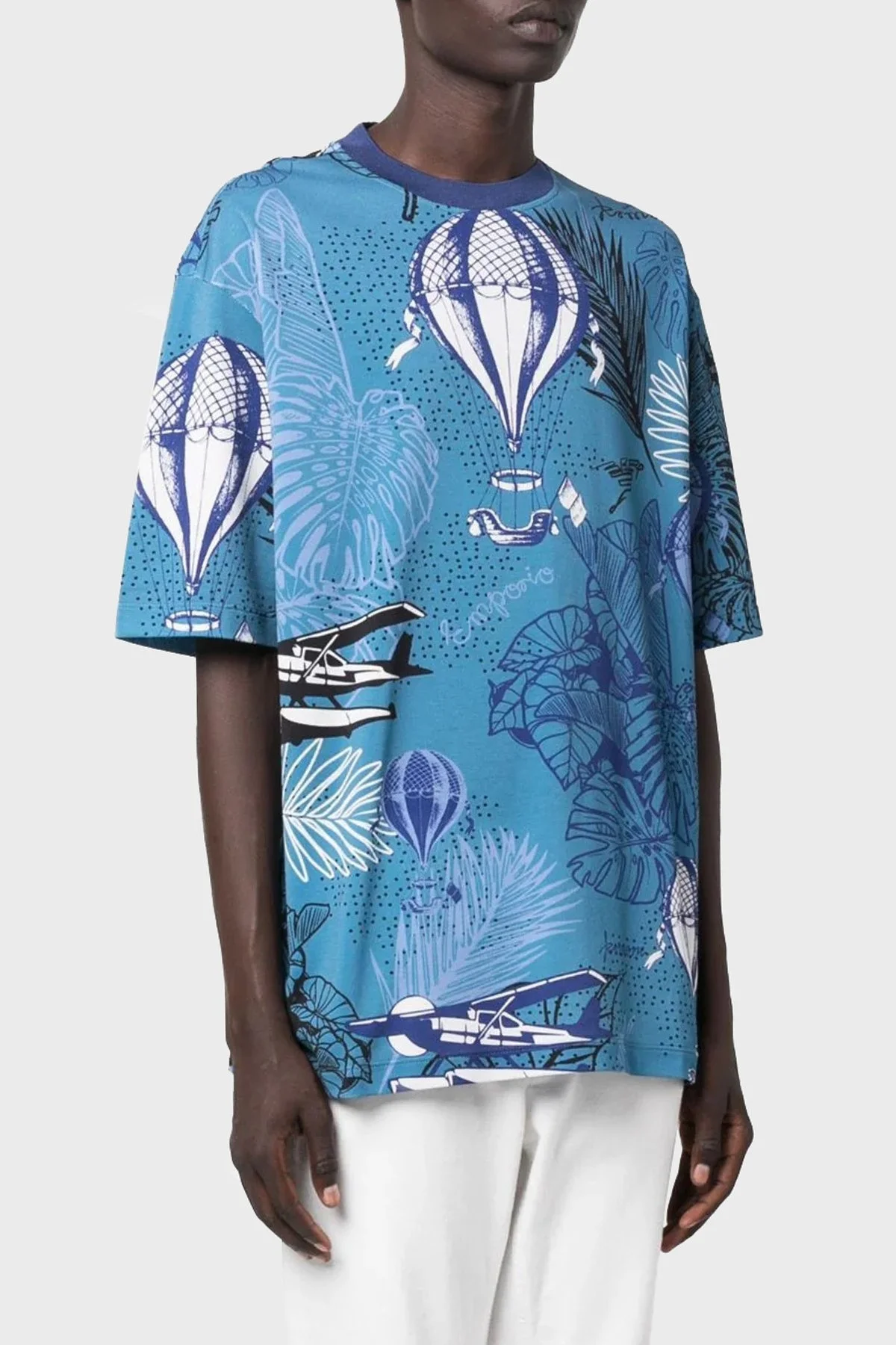 Emporio Armani % 100 Pamuk Regular Fit Bisiklet Yaka Erkek T Shirt 6R1T8P 1J7EZ F713 MAVİ-LACİVERT - 1