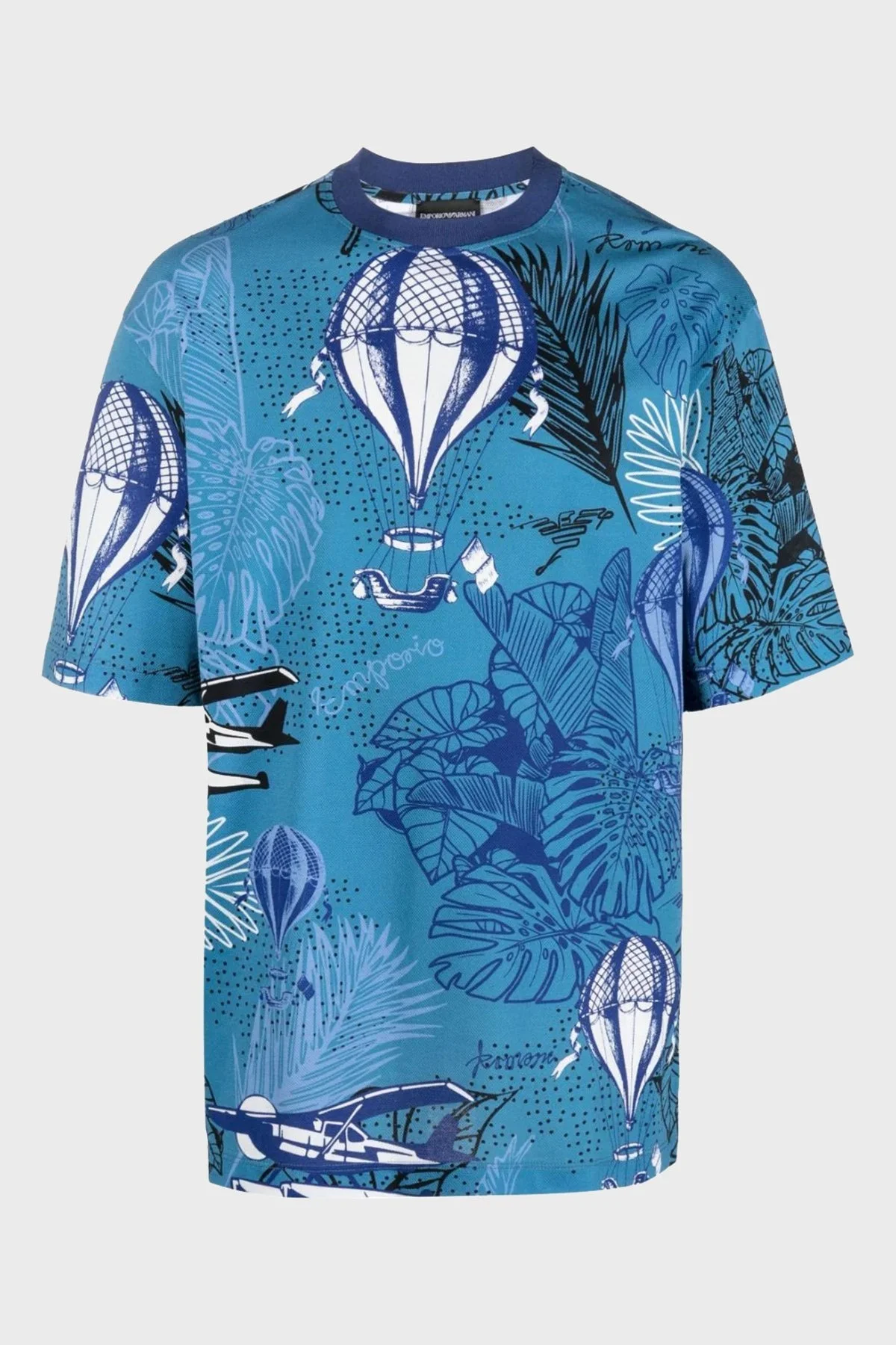 Emporio Armani % 100 Pamuk Regular Fit Bisiklet Yaka Erkek T Shirt 6R1T8P 1J7EZ F713 MAVİ-LACİVERT - 5