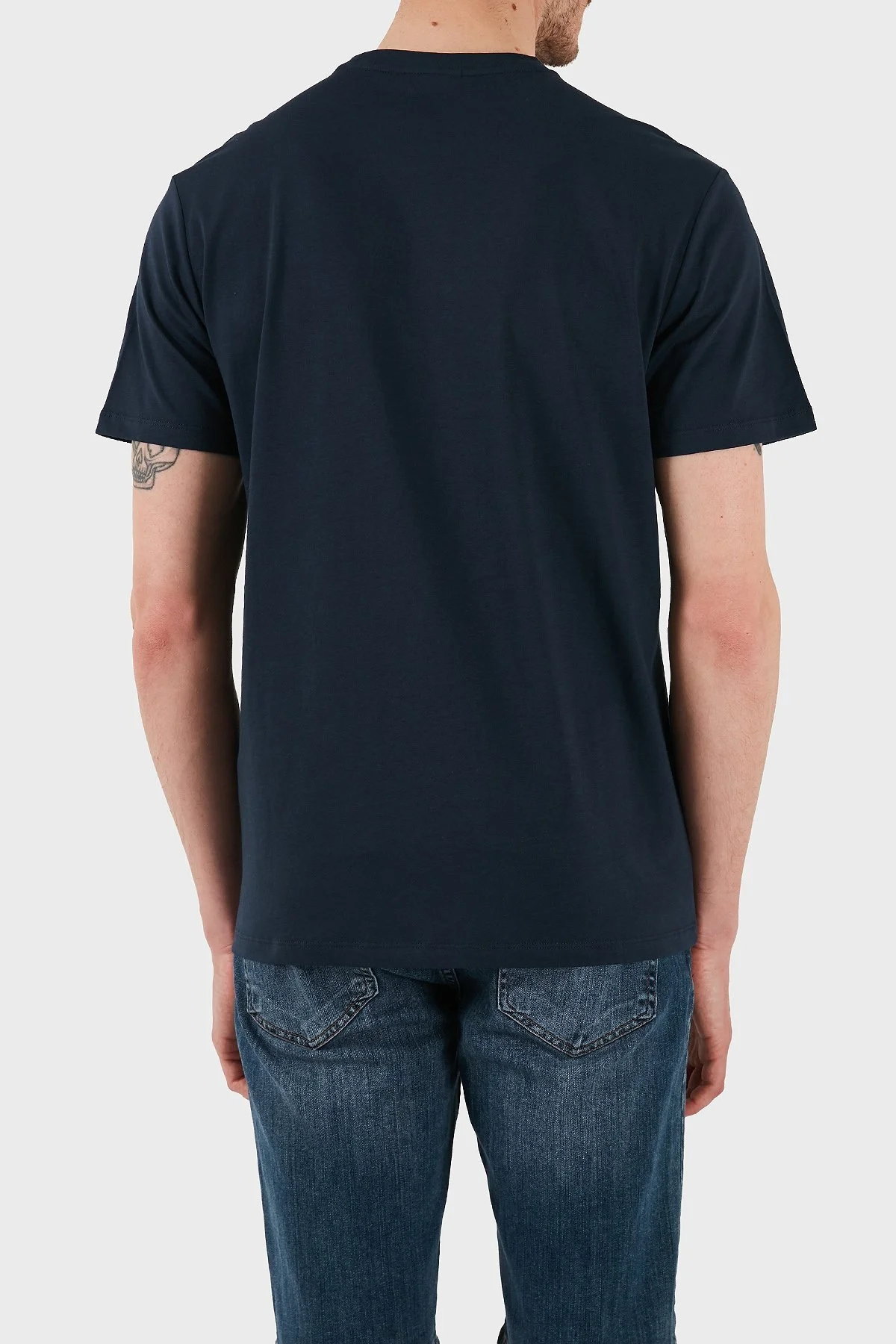 Emporio Armani % 100 Pamuk Regular Fit Bisiklet Yaka Erkek T Shirt EM000574 AF12335 UC001 LACİVERT - 3