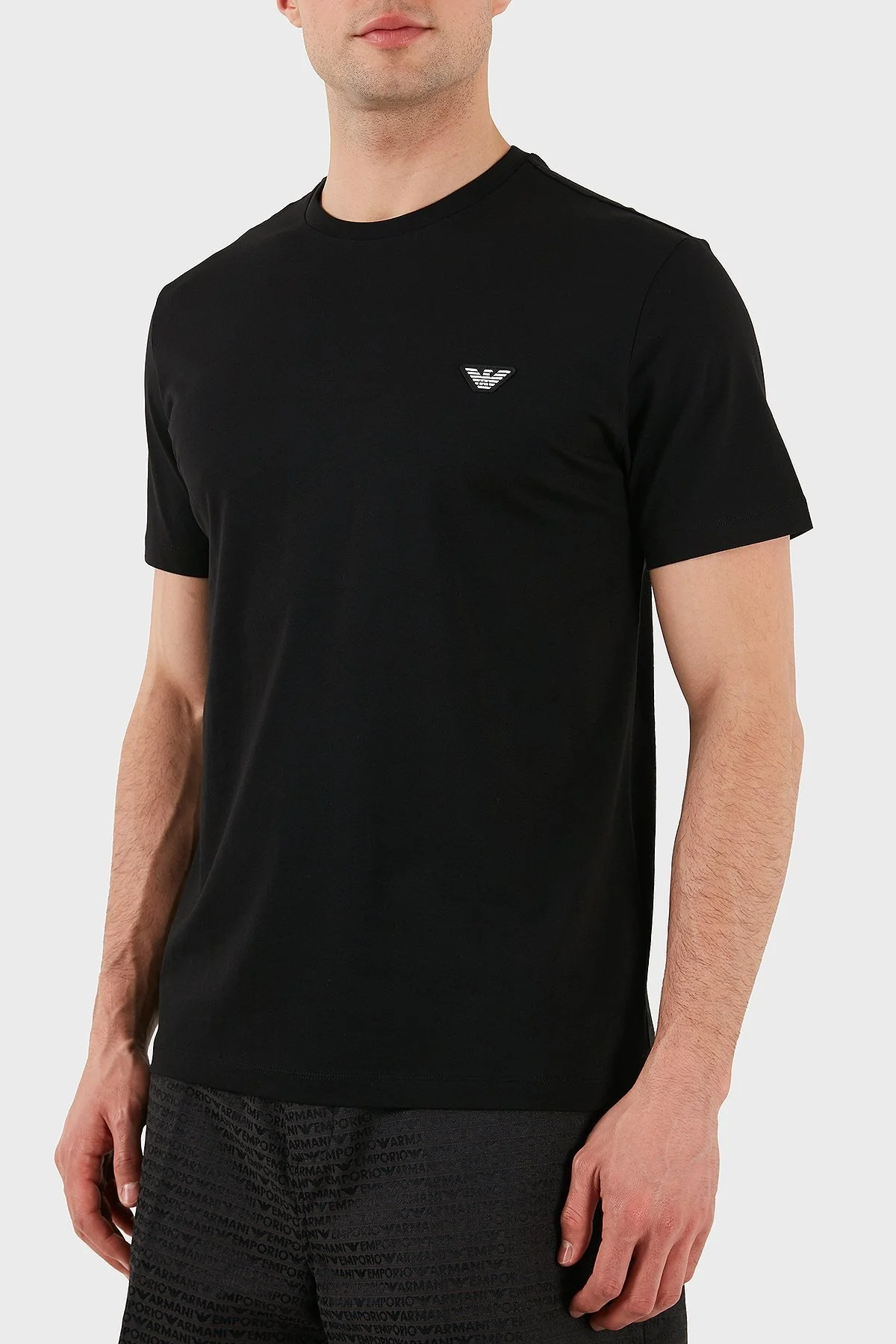 Emporio Armani % 100 Pamuk Regular Fit Bisiklet Yaka Erkek T Shirt EM000574 AF12335 UC001 SİYAH - 2