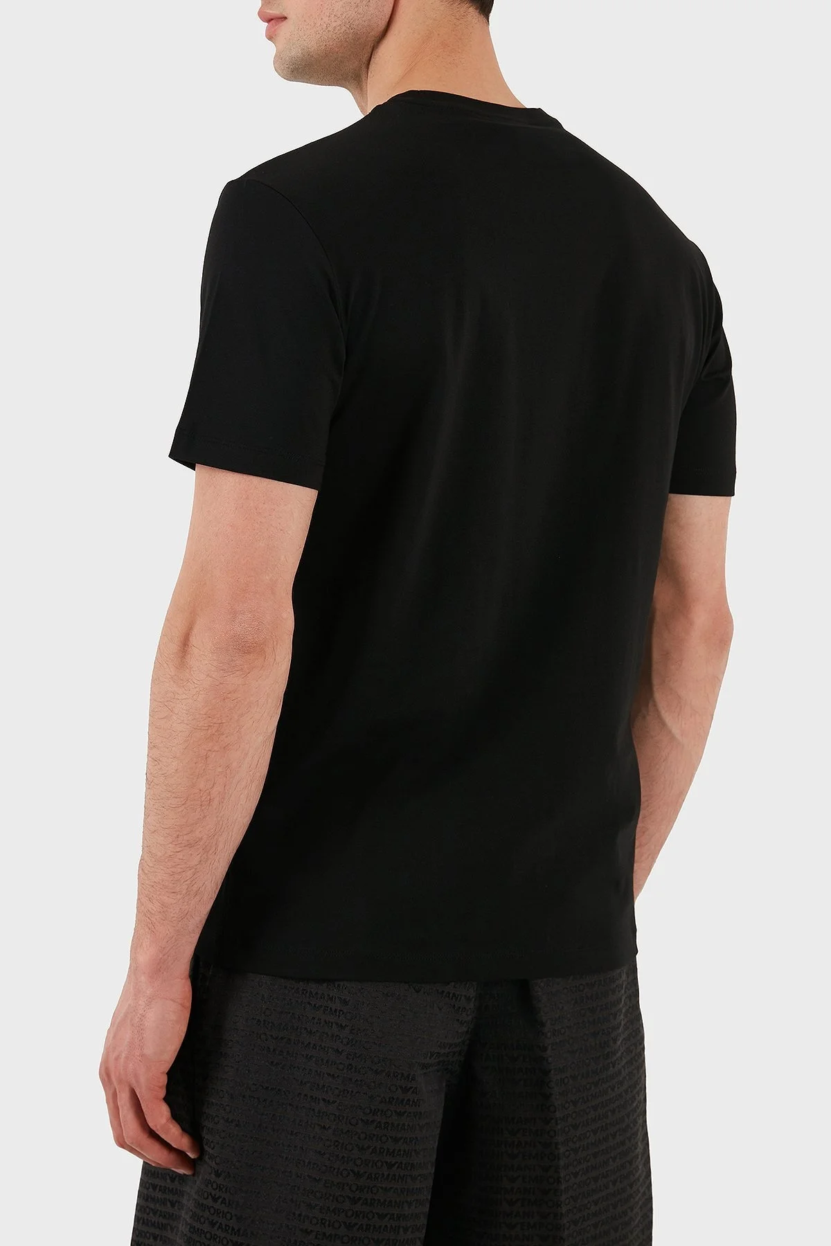 Emporio Armani % 100 Pamuk Regular Fit Bisiklet Yaka Erkek T Shirt EM000574 AF12335 UC001 SİYAH - 3