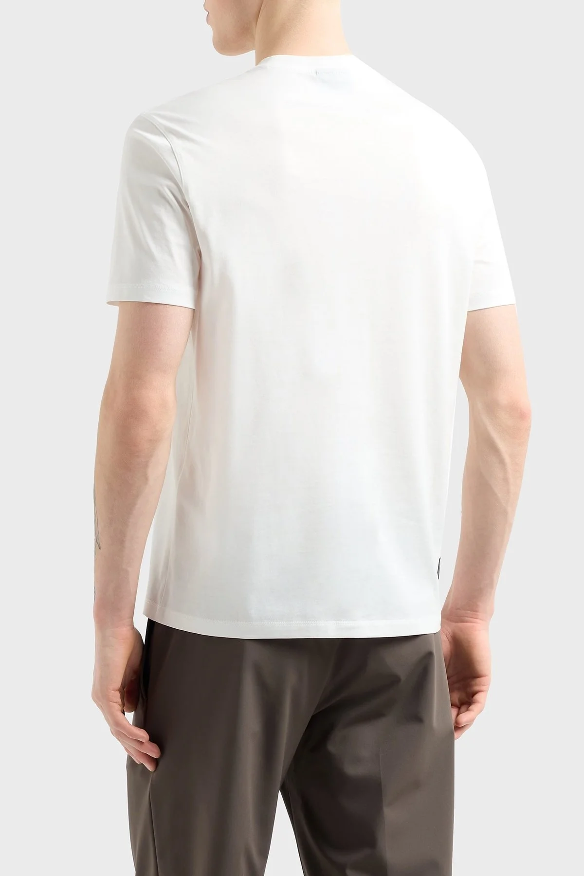 Emporio Armani % 100 Pamuk Regular Fit Bisiklet Yaka Erkek T Shirt EM000983 AF13669 U0003 BEYAZ - 3