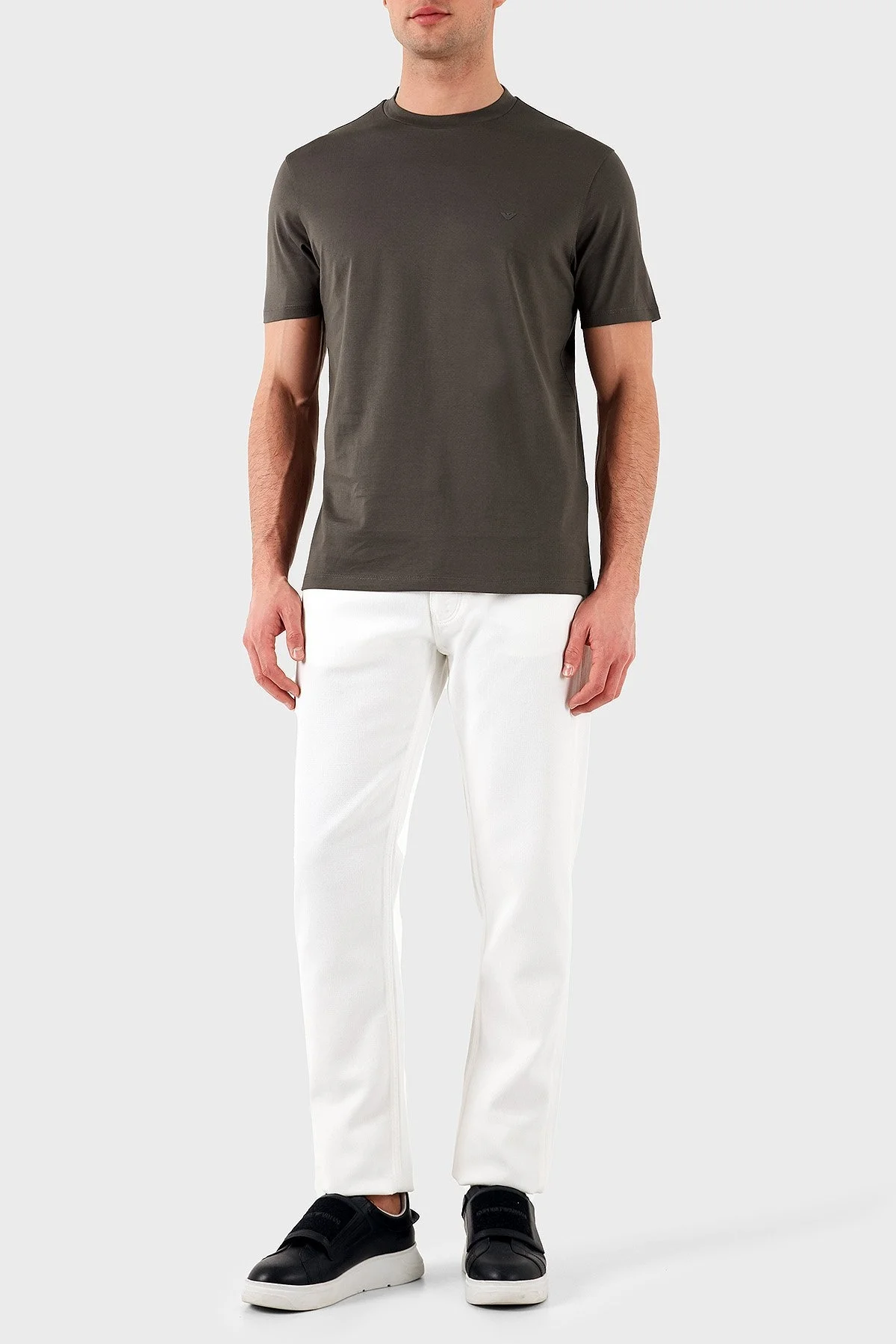 Emporio Armani % 100 Pamuk Regular Fit Bisiklet Yaka Erkek T Shirt EM000983 AF13669 U6200 KAHVE - 2