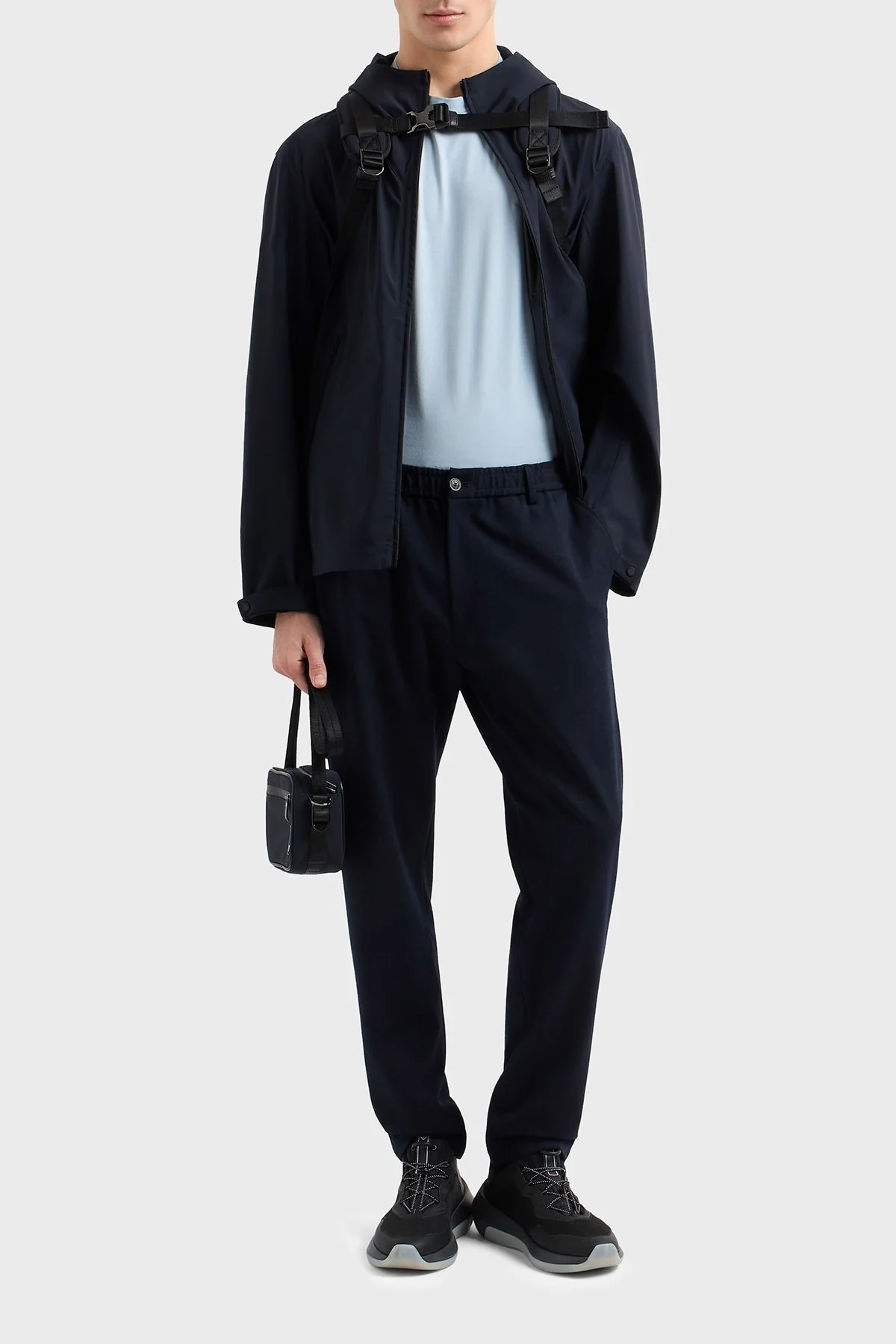 Emporio Armani % 100 Pamuk Regular Fit Bisiklet Yaka Erkek T Shirt EM000983 AF13669 U9275 AÇIK MAVİ - 7