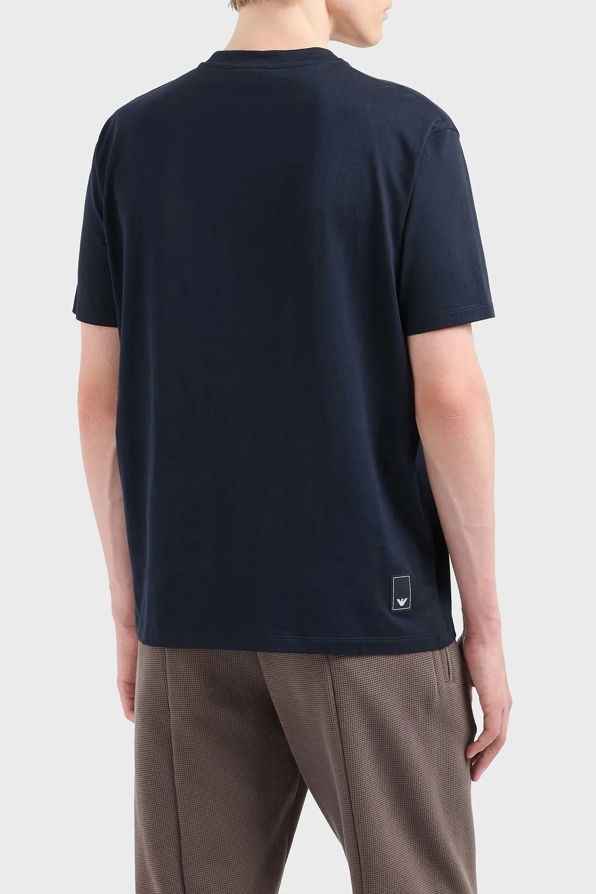 Emporio Armani % 100 Pamuk Regular Fit Bisiklet Yaka Erkek T Shirt EM000983 AF13669 UB118 LACİVERT - 3