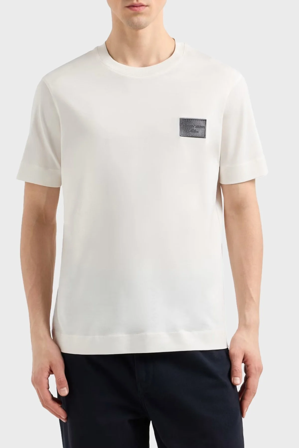 Emporio Armani % 100 Pamuk Regular Fit Bisiklet Yaka Erkek T Shirt EM001018 AF12926 U0003 BEYAZ - 2