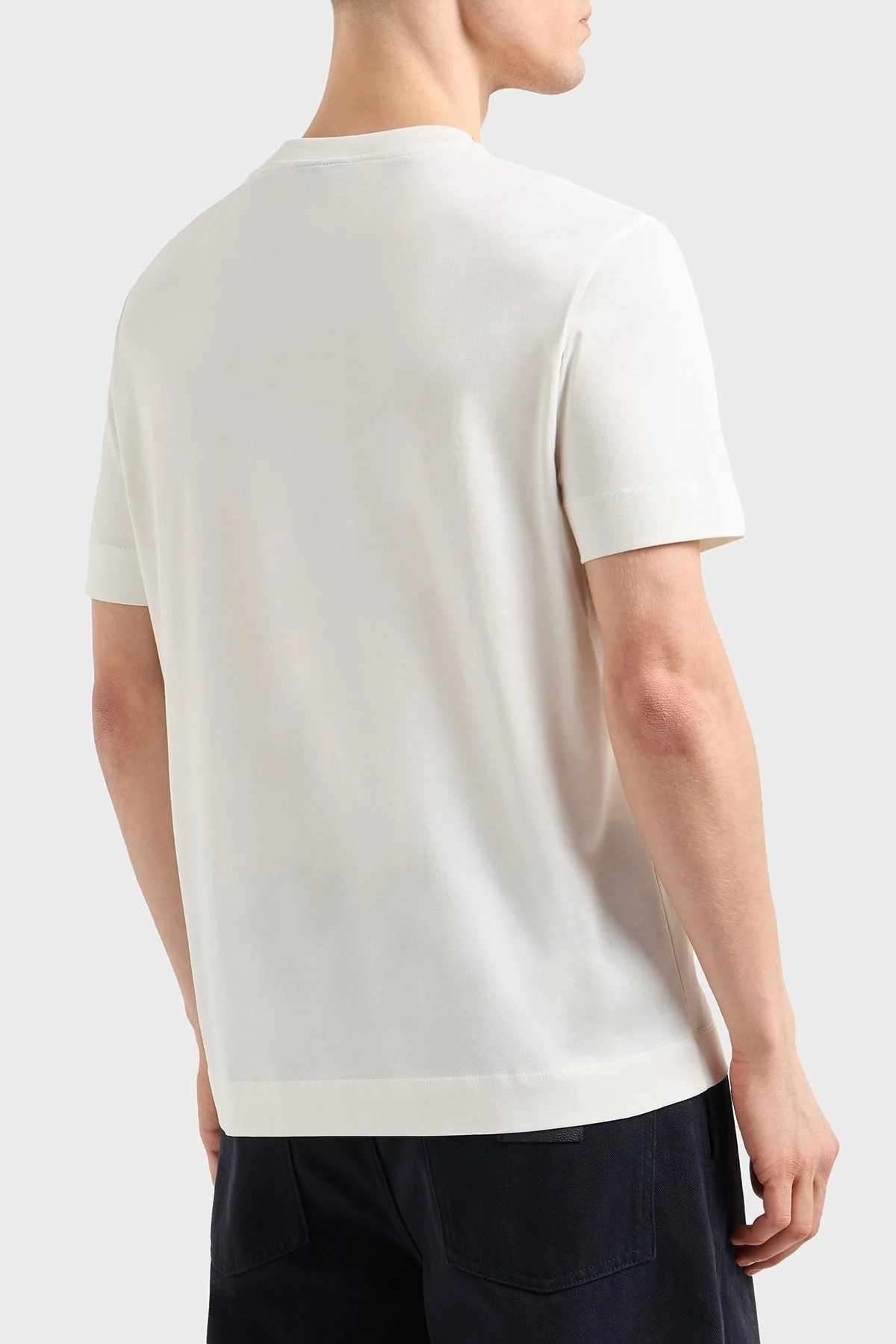 Emporio Armani % 100 Pamuk Regular Fit Bisiklet Yaka Erkek T Shirt EM001018 AF12926 U0003 BEYAZ - 4