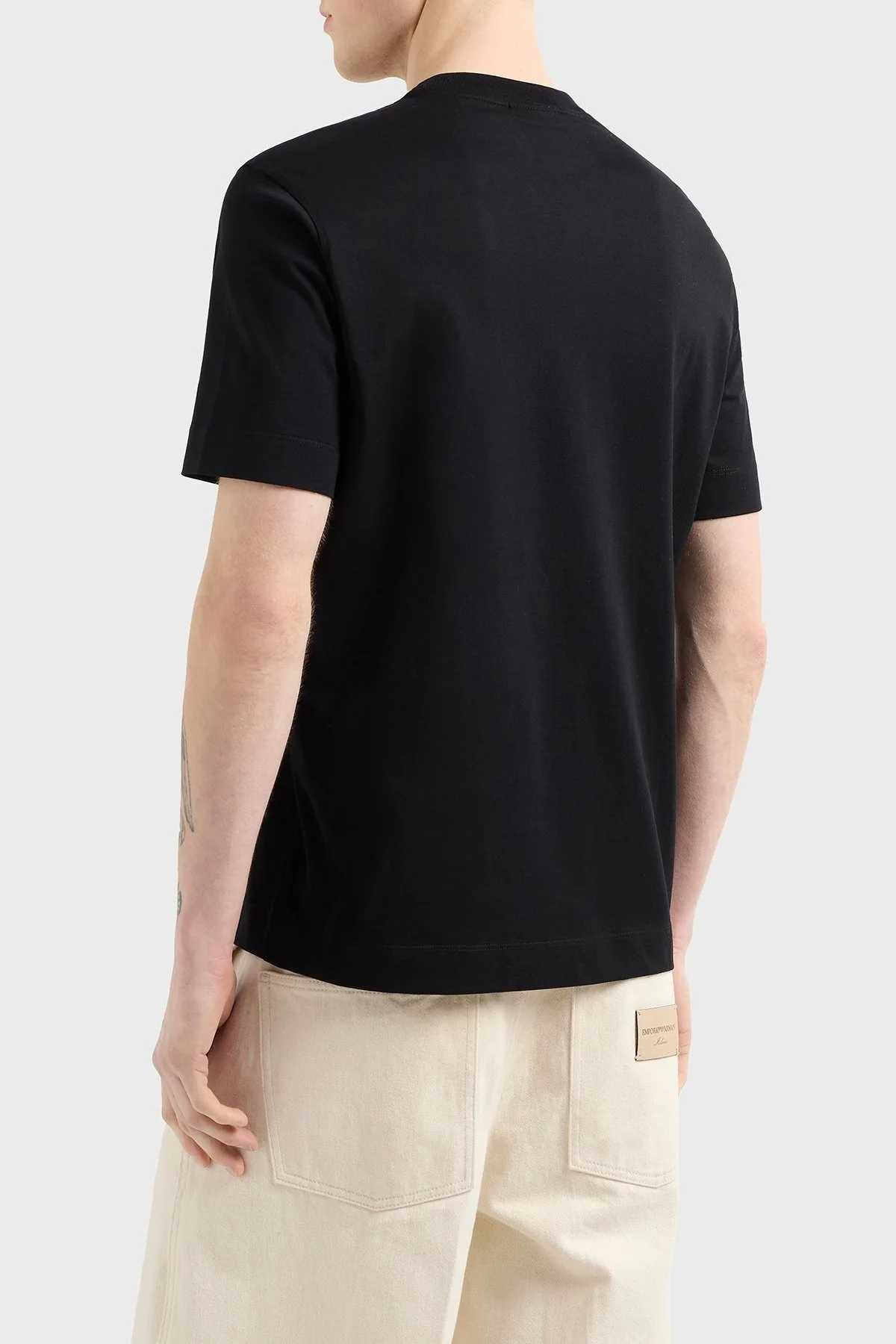 Emporio Armani % 100 Pamuk Regular Fit Bisiklet Yaka Erkek T Shirt EM001018 AF12926 UC001 SİYAH - 7