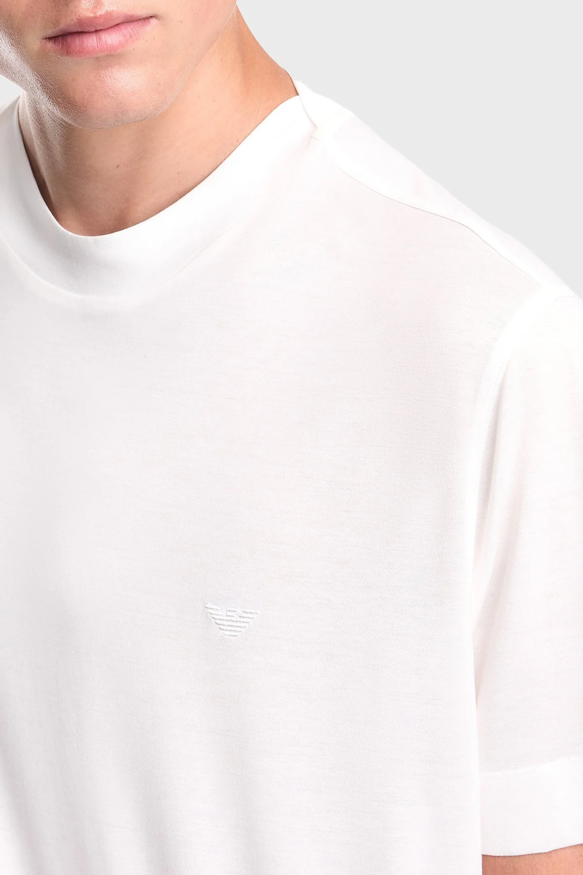 Emporio Armani % 100 Pamuk Regular Fit Bisiklet Yaka Erkek T Shirt EM006779 AF28078 U0003 Beyaz - 5