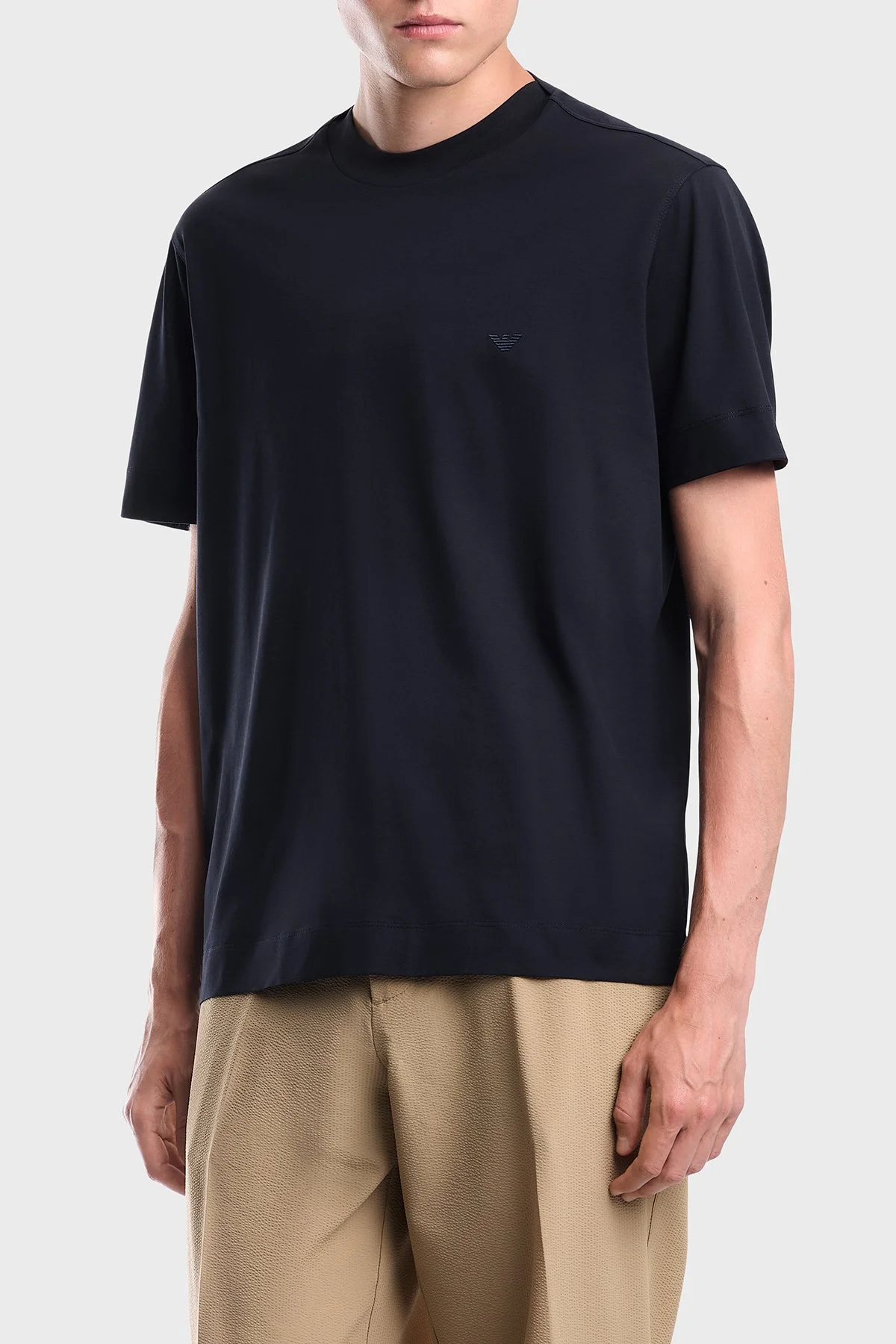 Emporio Armani % 100 Pamuk Regular Fit Bisiklet Yaka Erkek T Shirt EM006779 AF28078 UB118 Lacivert - 1