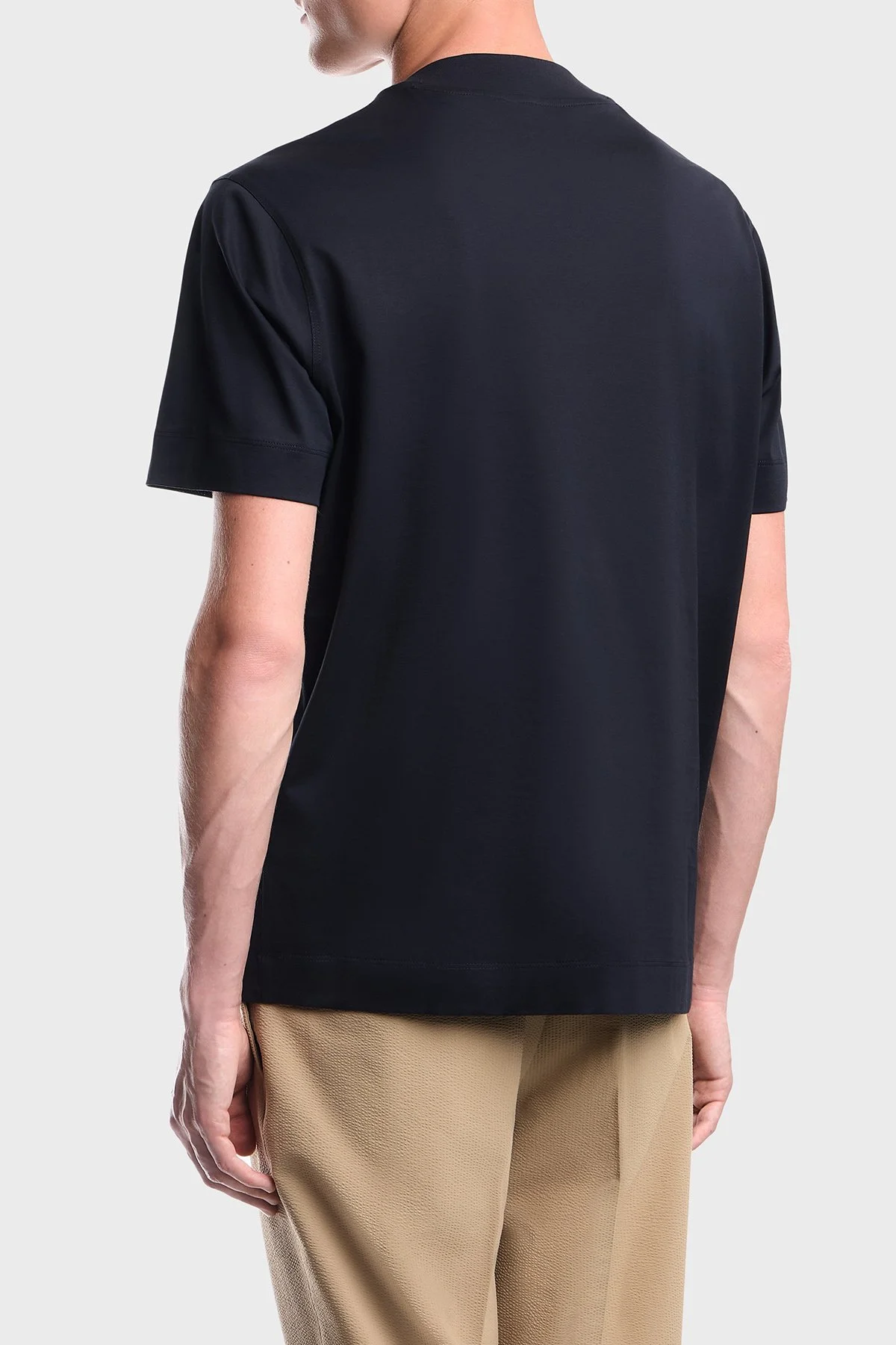 Emporio Armani % 100 Pamuk Regular Fit Bisiklet Yaka Erkek T Shirt EM006779 AF28078 UB118 Lacivert - 3
