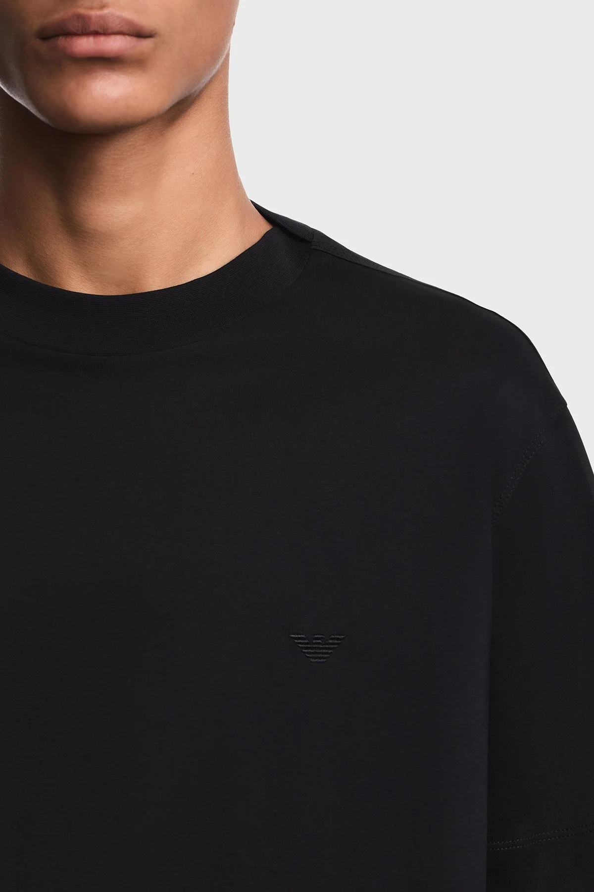 Emporio Armani % 100 Pamuk Regular Fit Bisiklet Yaka Erkek T Shirt EM006779 AF28078 UC001 Siyah - 5