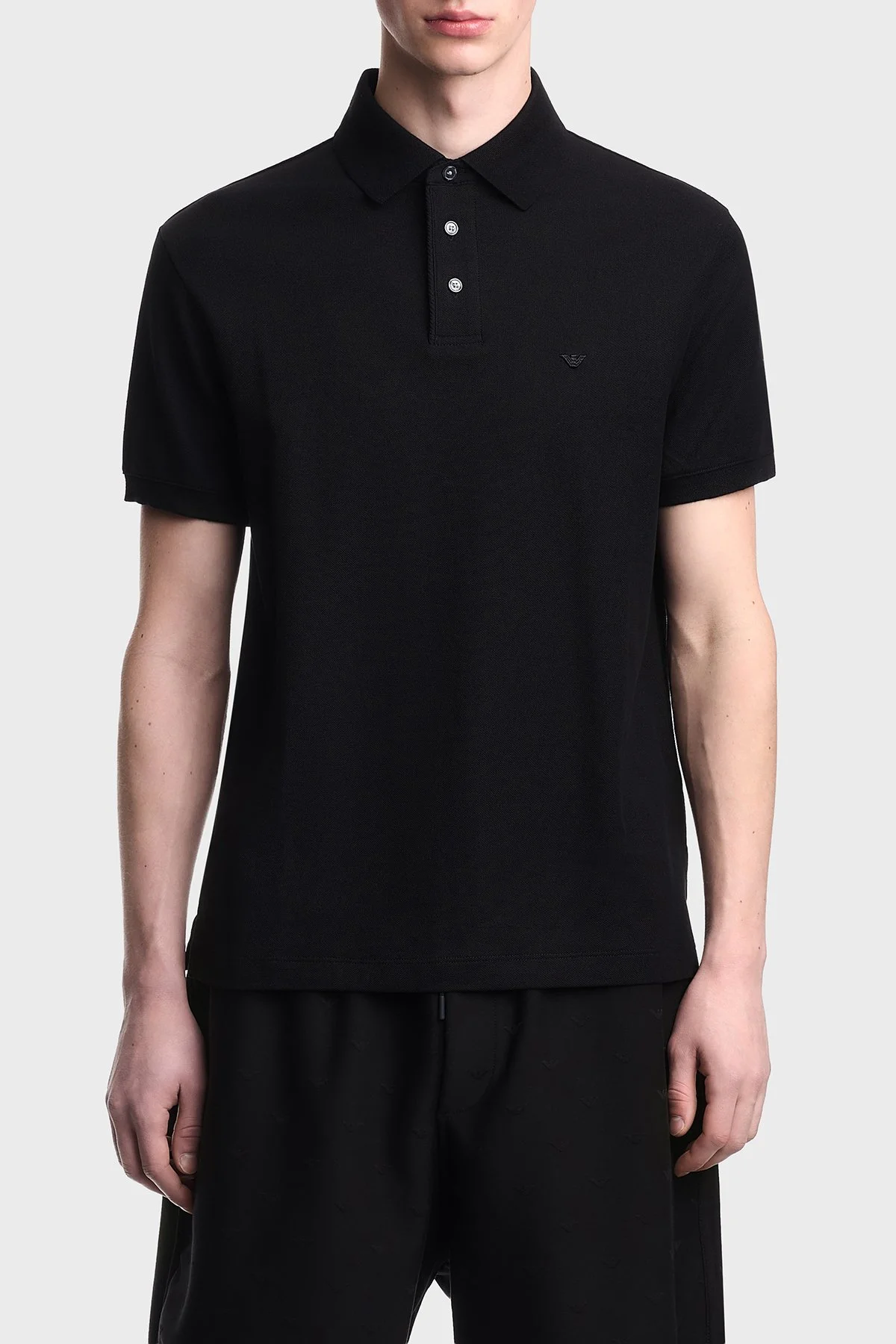 Emporio Armani % 100 Pamuk Regular Fit Düğmeli Erkek Polo EM005251 AF10497 UC001 SİYAH - 1