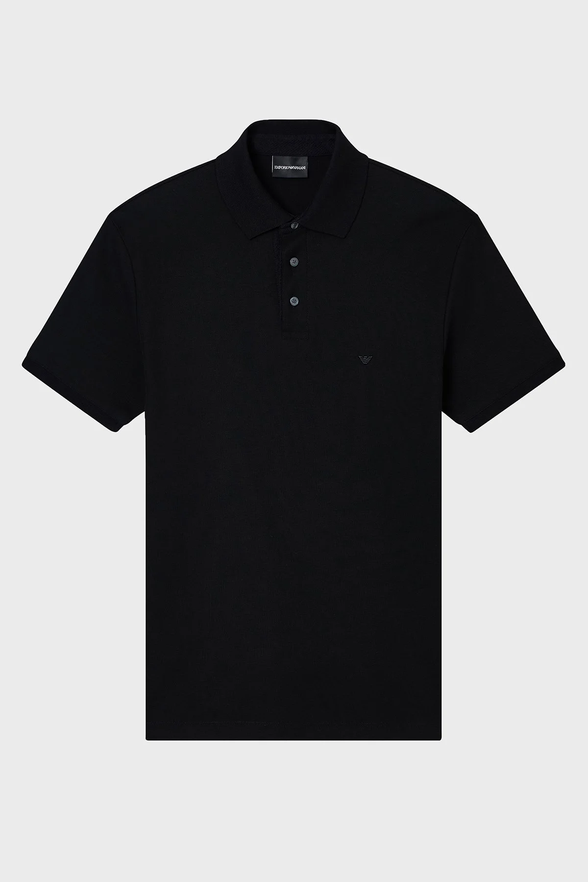 Emporio Armani % 100 Pamuk Regular Fit Düğmeli Erkek Polo EM005251 AF10497 UC001 SİYAH - 4
