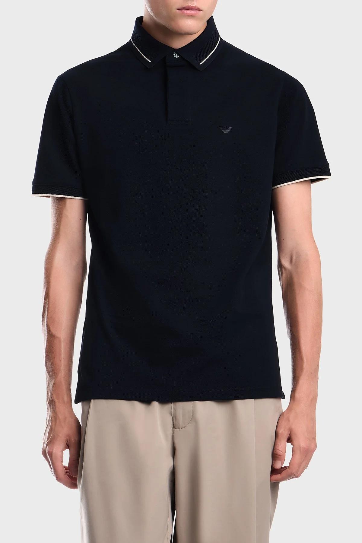Emporio Armani % 100 Pamuk Regular Fit Düğmeli Erkek Polo EM006625 AF12955 UB118 Lacivert - 1