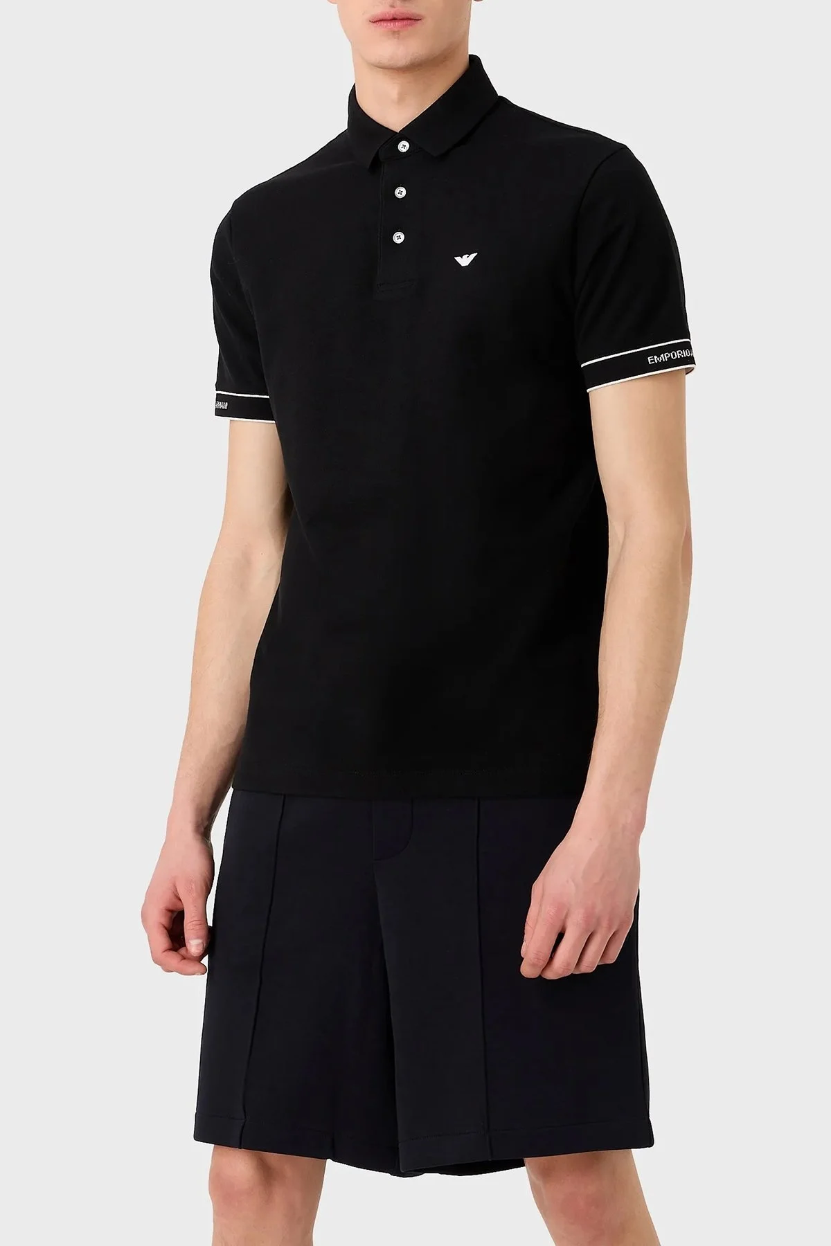 Emporio Armani % 100 Pamuk Regular Fit Düğmeli Erkek Polo T Shirt 3R1F67 1JCYZ 0092 SİYAH - 1