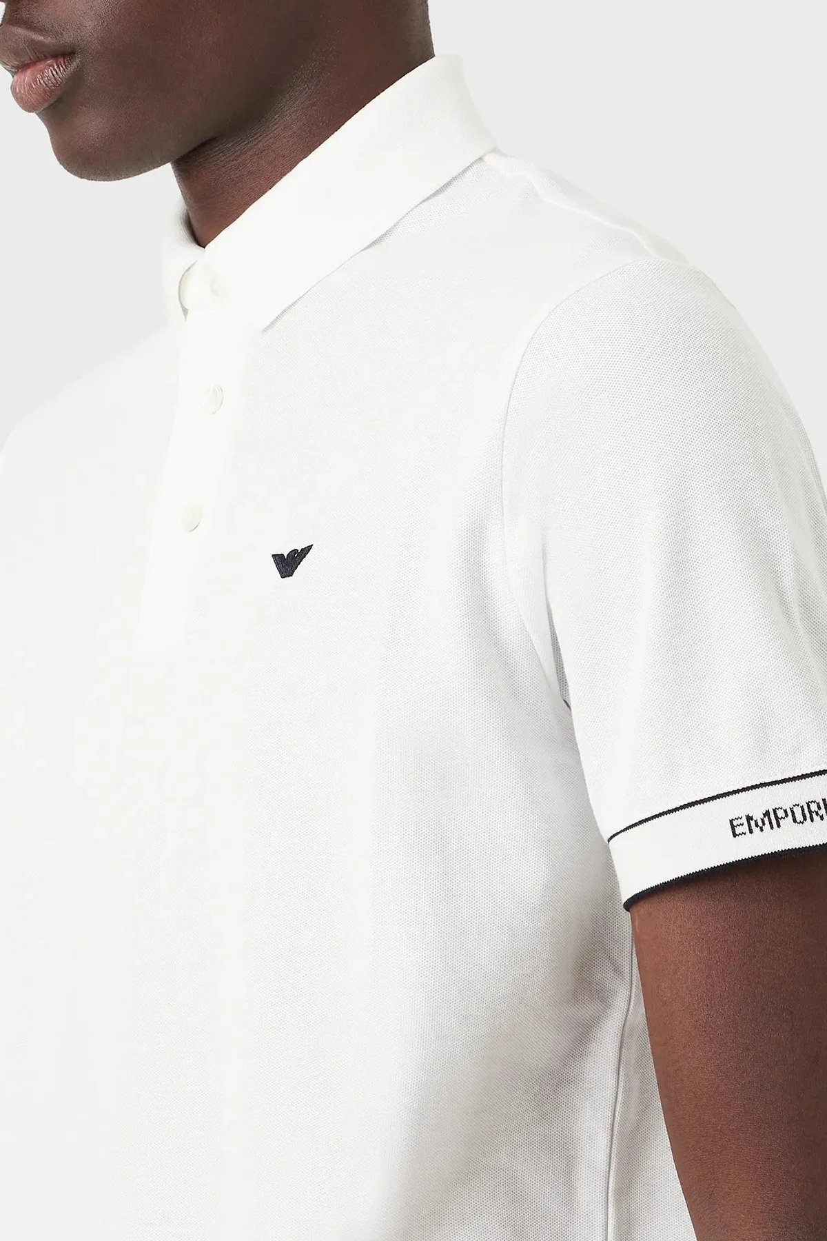 Emporio Armani % 100 Pamuk Regular Fit Düğmeli Erkek Polo T Shirt 3R1F67 1JCYZ 01H4 BEYAZ - 3