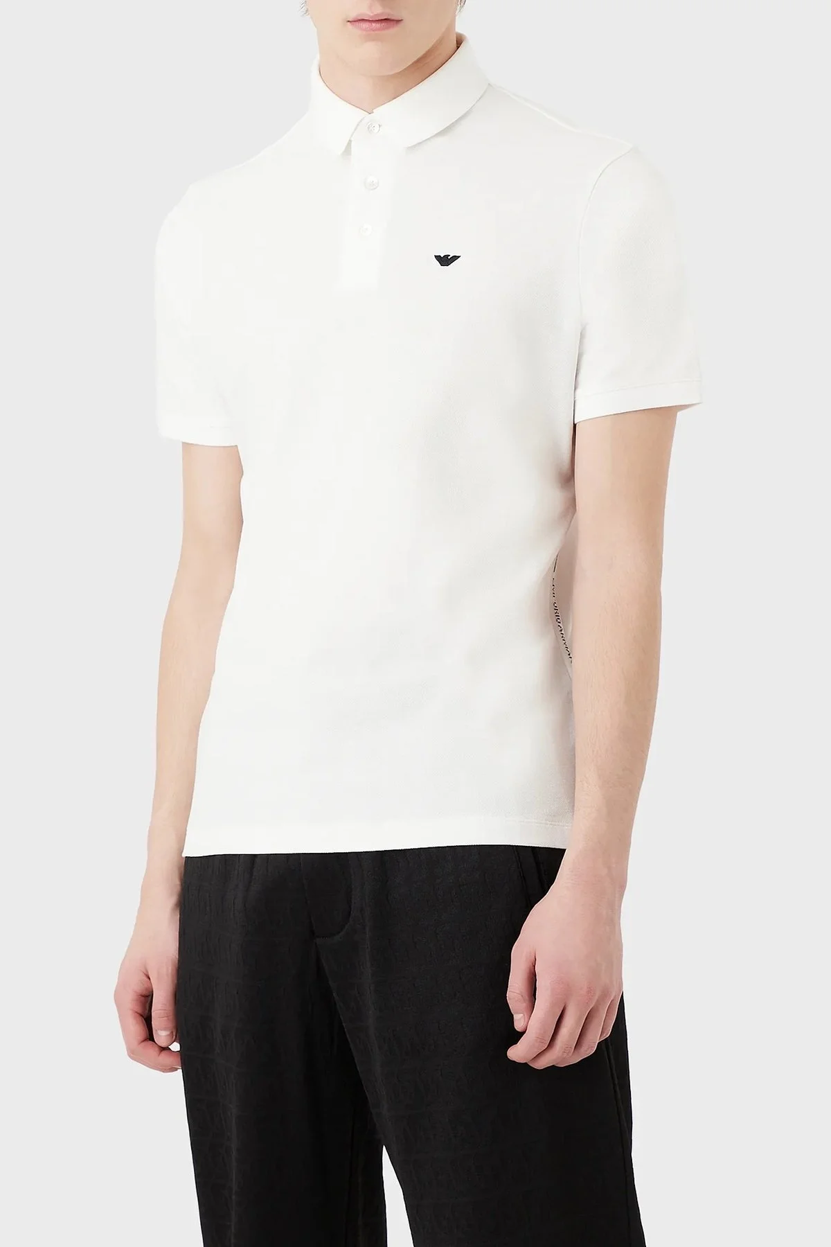 Emporio Armani % 100 Pamuk Regular Fit Düğmeli Erkek Polo T Shirt 3R1F67 1JCYZ 01H5 BEYAZ - 1