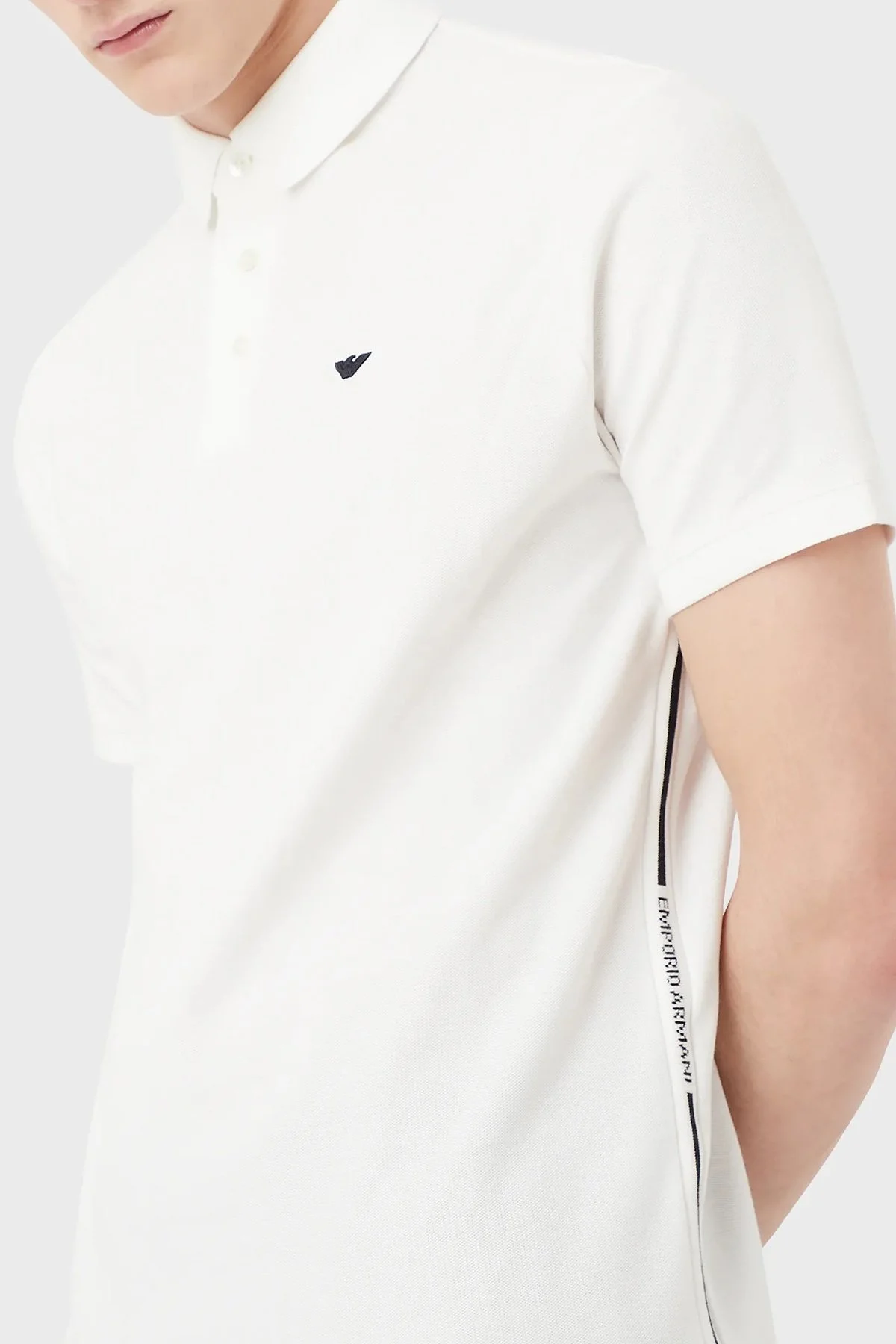 Emporio Armani % 100 Pamuk Regular Fit Düğmeli Erkek Polo T Shirt 3R1F67 1JCYZ 01H5 BEYAZ - 3
