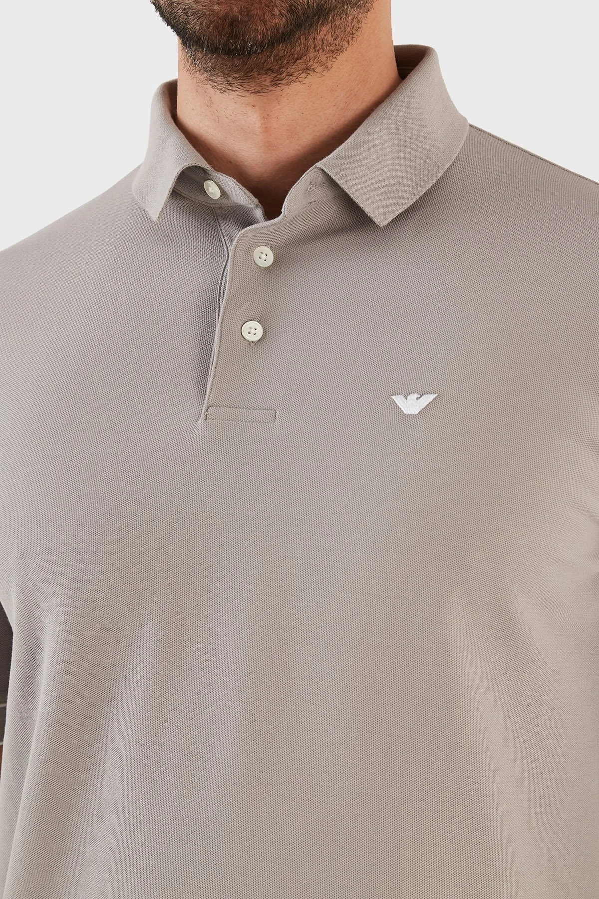 Emporio Armani % 100 Pamuk Regular Fit Düğmeli Erkek Polo T Shirt 3R1F67 1JCYZ 06A4 GRİ - 4
