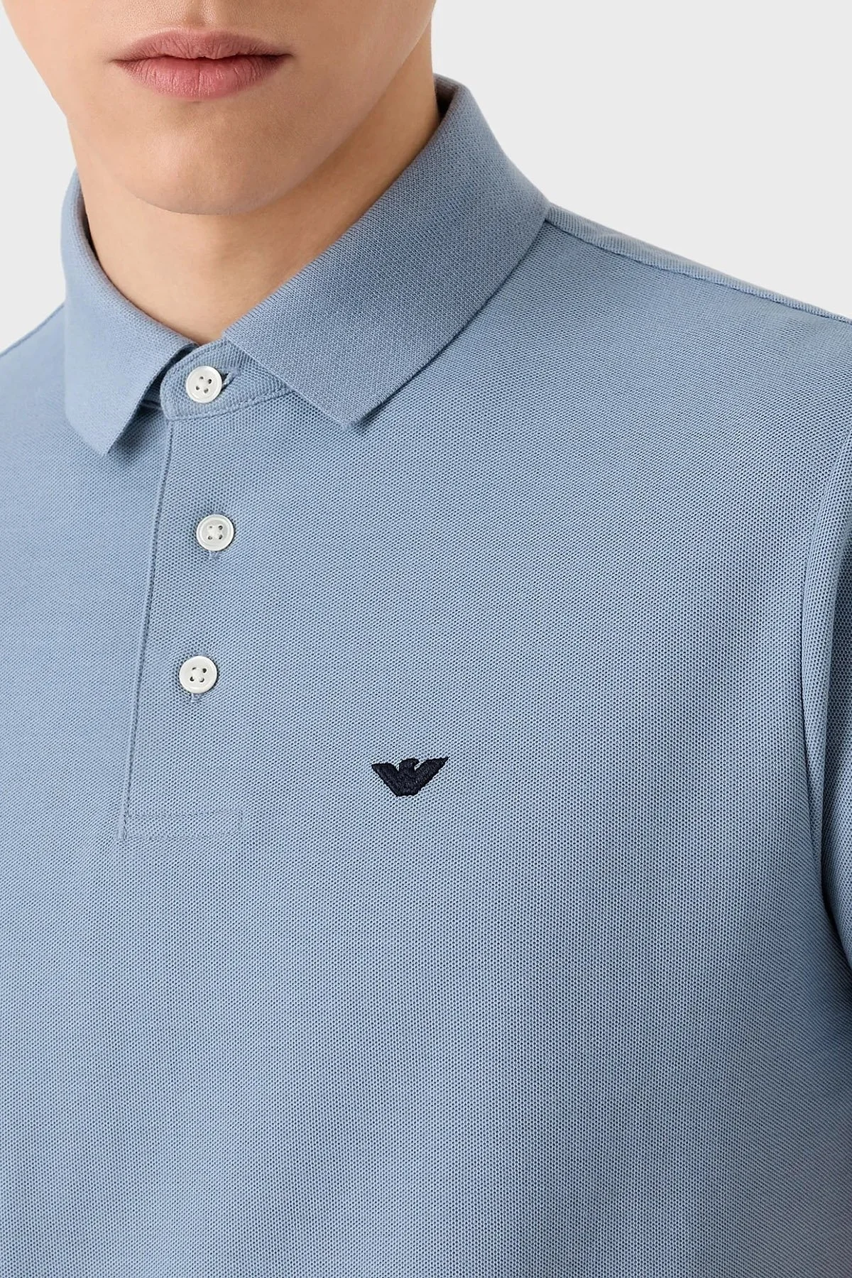 Emporio Armani % 100 Pamuk Regular Fit Düğmeli Erkek Polo T Shirt 3R1F67 1JCYZ 0761 MAVİ - 2