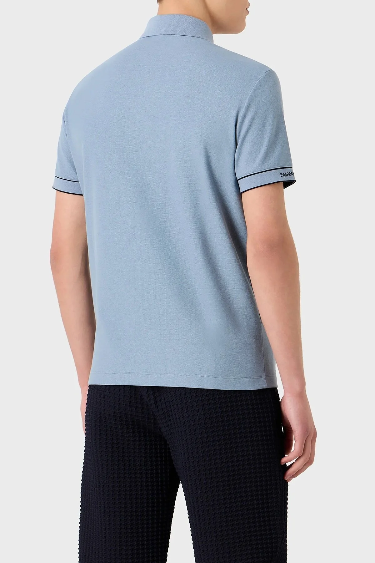Emporio Armani % 100 Pamuk Regular Fit Düğmeli Erkek Polo T Shirt 3R1F67 1JCYZ 0761 MAVİ - 3