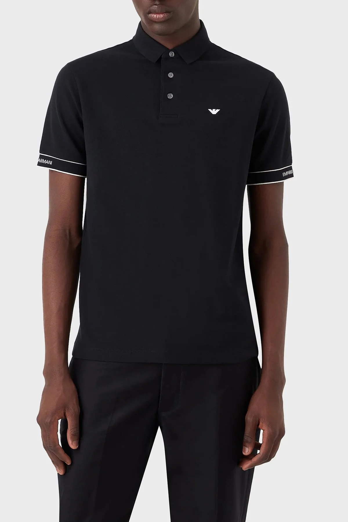 Emporio Armani % 100 Pamuk Regular Fit Düğmeli Erkek Polo T Shirt 3R1F67 1JCYZ 09K1 LACİVERT - 1