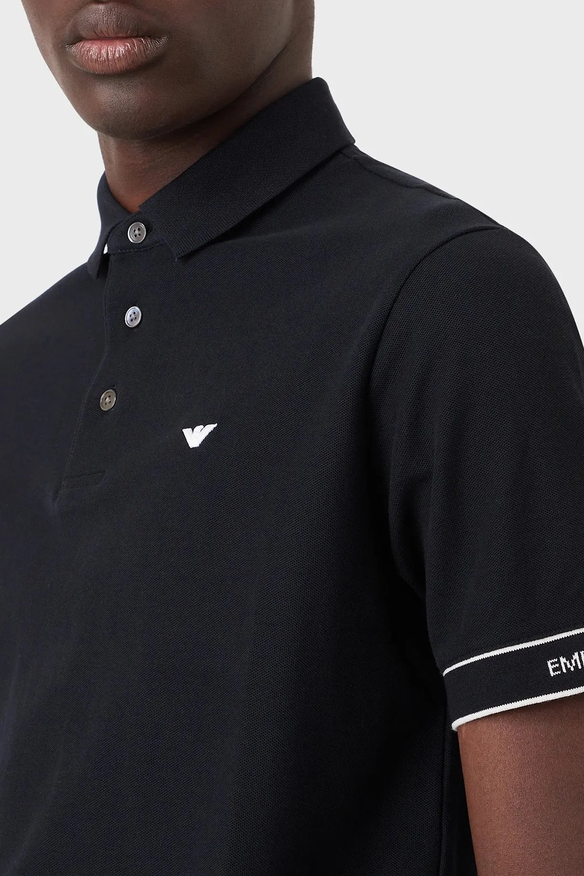 Emporio Armani % 100 Pamuk Regular Fit Düğmeli Erkek Polo T Shirt 3R1F67 1JCYZ 09K1 LACİVERT - 2