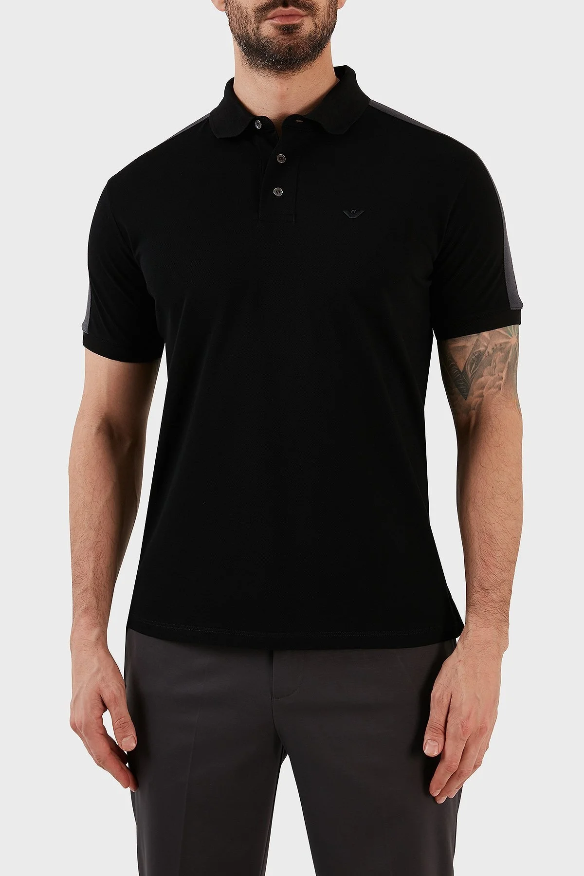 Emporio Armani T Shirt Erkek Polo 3R1F72 1JTKZ 0999 SİYAH - 1