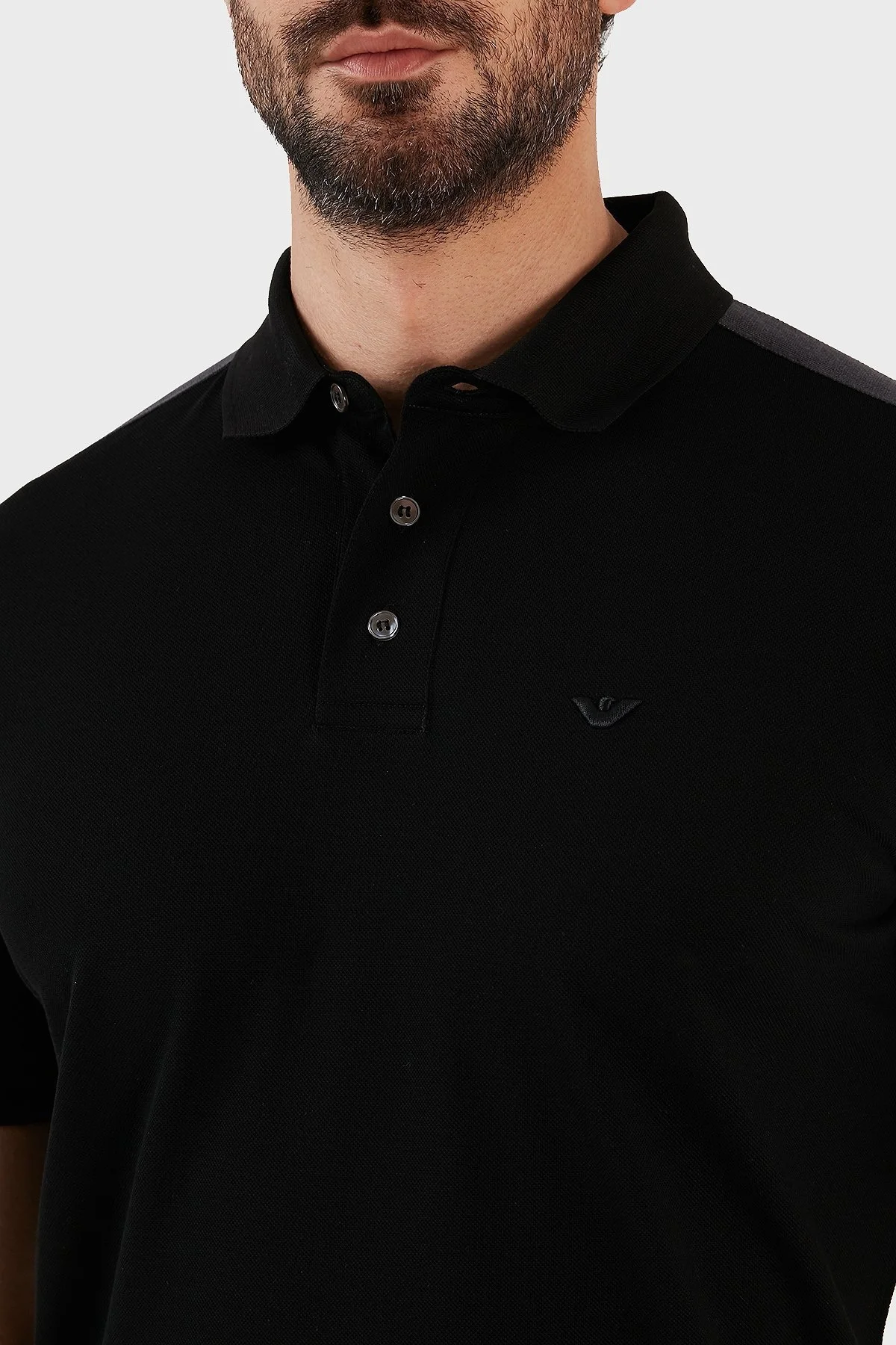 Emporio Armani T Shirt Erkek Polo 3R1F72 1JTKZ 0999 SİYAH - 4