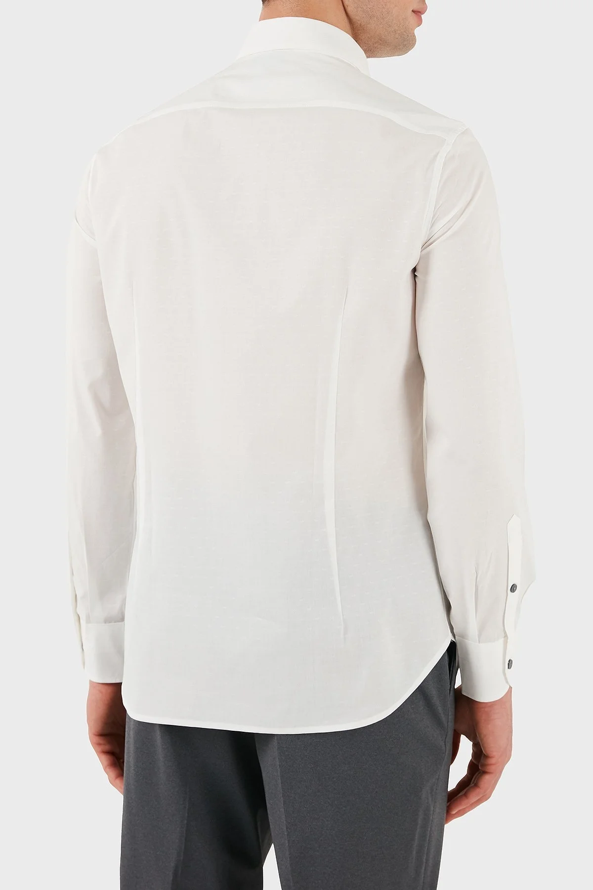 Emporio Armani % 100 Pamuk Regular Fit Düğmeli Uzun Kollu Erkek Gömlek EM001537 AF14341 F0094 BEYAZ - 10
