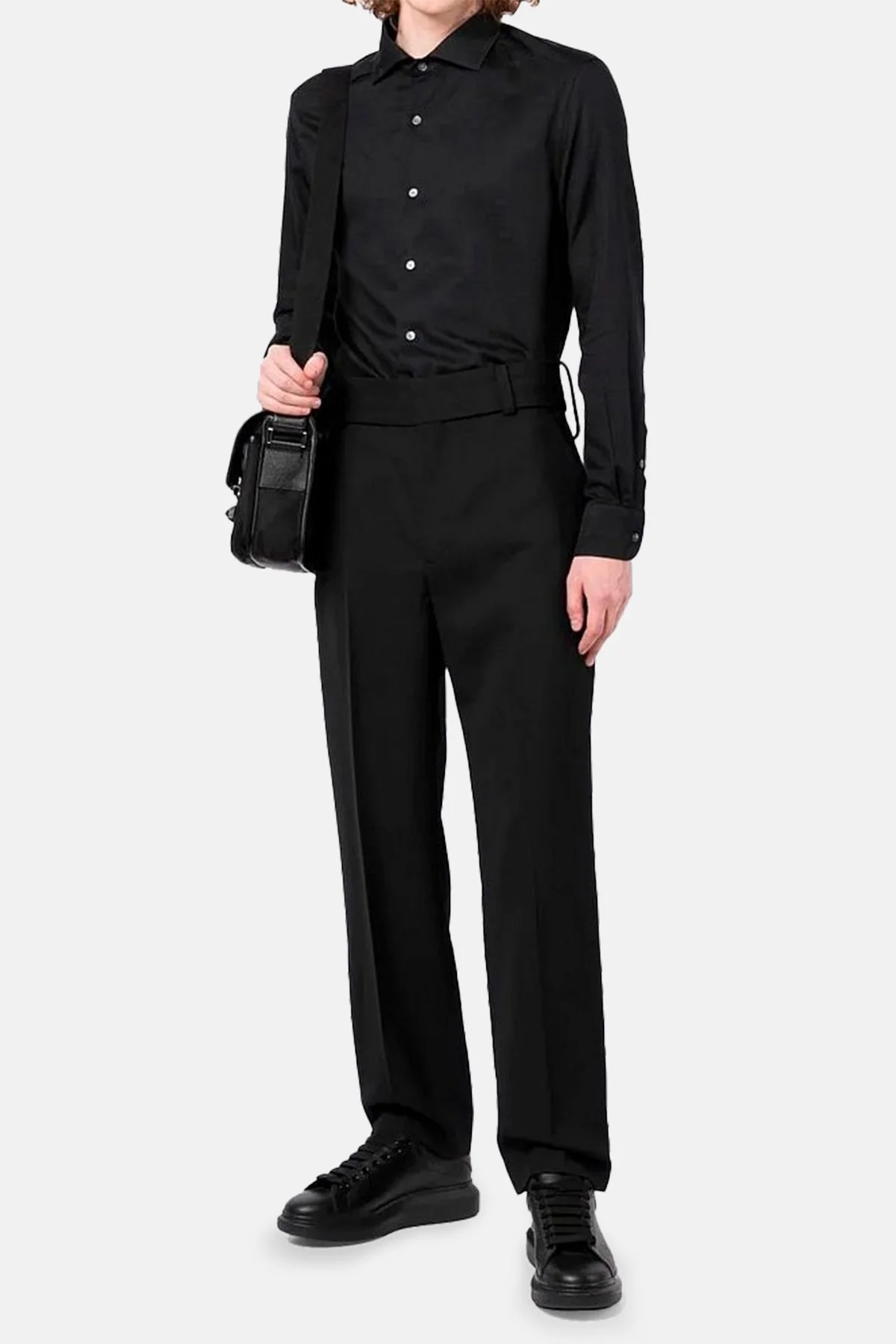 Emporio Armani % 100 Pamuk Regular Fit Erkek Gömlek 6L1C86 1N8JZ F003 SİYAH - 1