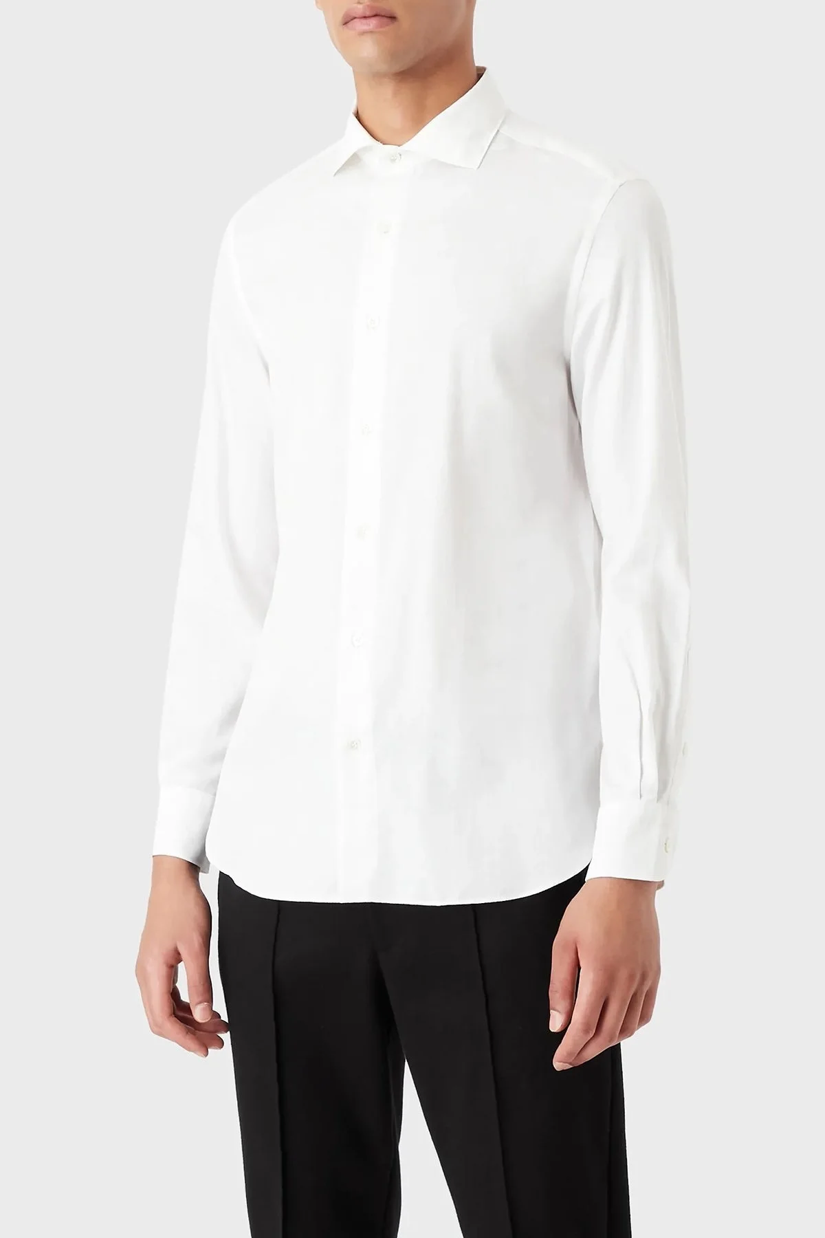 Emporio Armani % 100 Pamuk Regular Fit Erkek Gömlek 6L1C86 1N8JZ F117 BEYAZ - 1