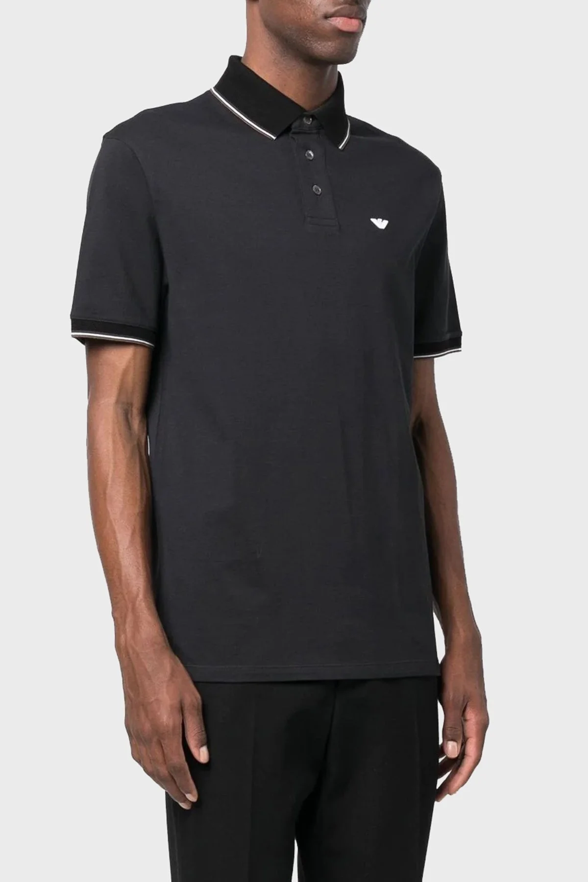 Emporio Armani % 100 Pamuk Regular Fit Erkek Polo T Shirt 3R1F70 1JTKZ 0068 SİYAH - 1