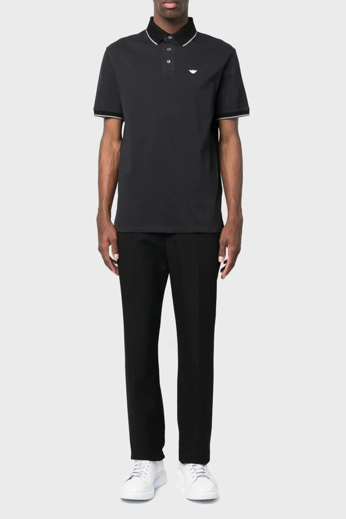 Emporio Armani % 100 Pamuk Regular Fit Erkek Polo T Shirt 3R1F70 1JTKZ 0068 SİYAH - 2