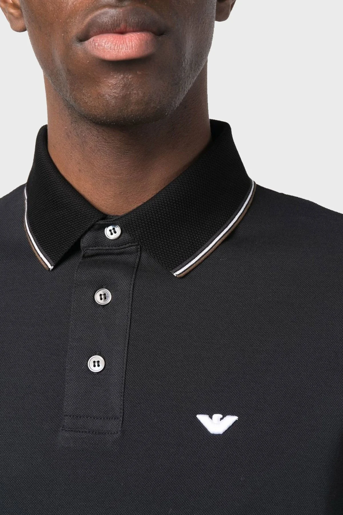 Emporio Armani % 100 Pamuk Regular Fit Erkek Polo T Shirt 3R1F70 1JTKZ 0068 SİYAH - 3