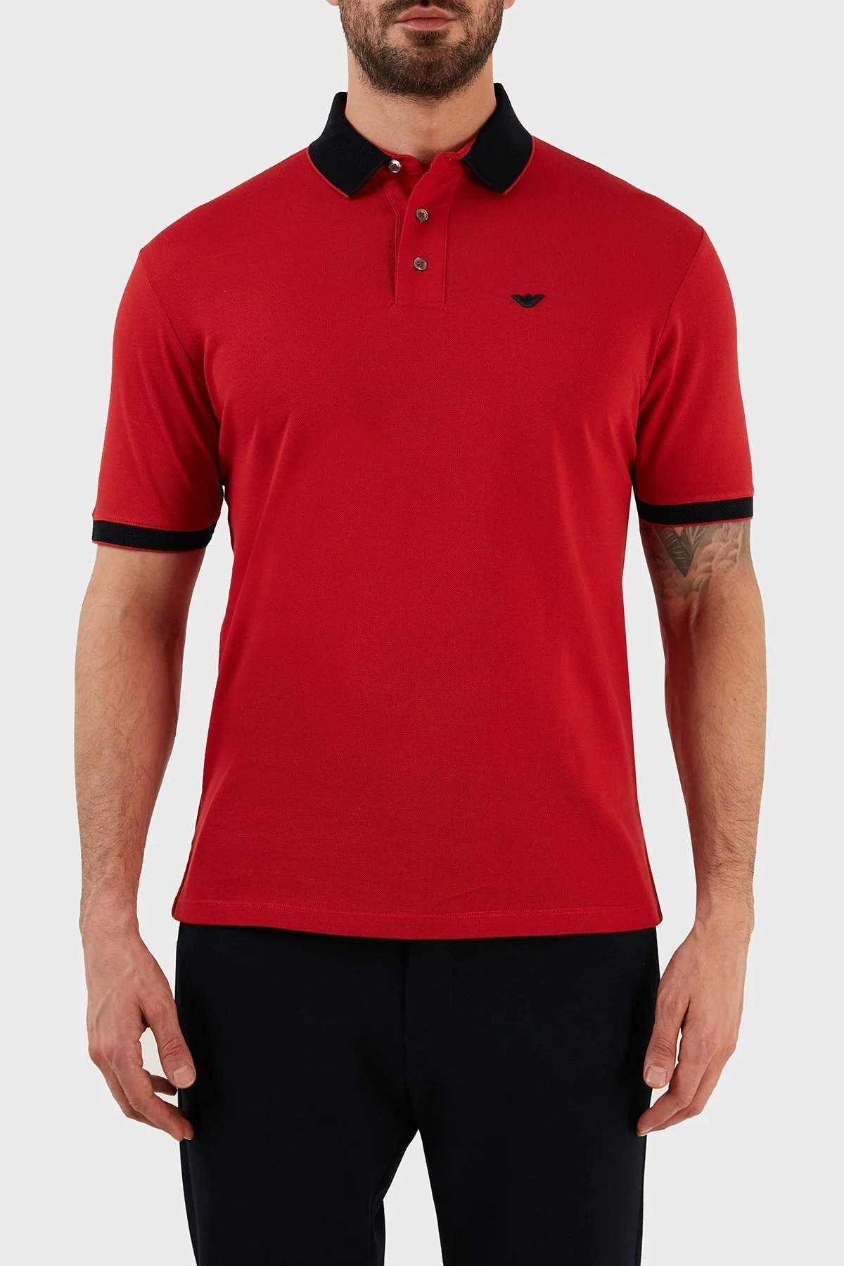Emporio Armani % 100 Pamuk Regular Fit Erkek Polo T Shirt 3R1F70 1JTKZ 0277 KIRMIZI - 1
