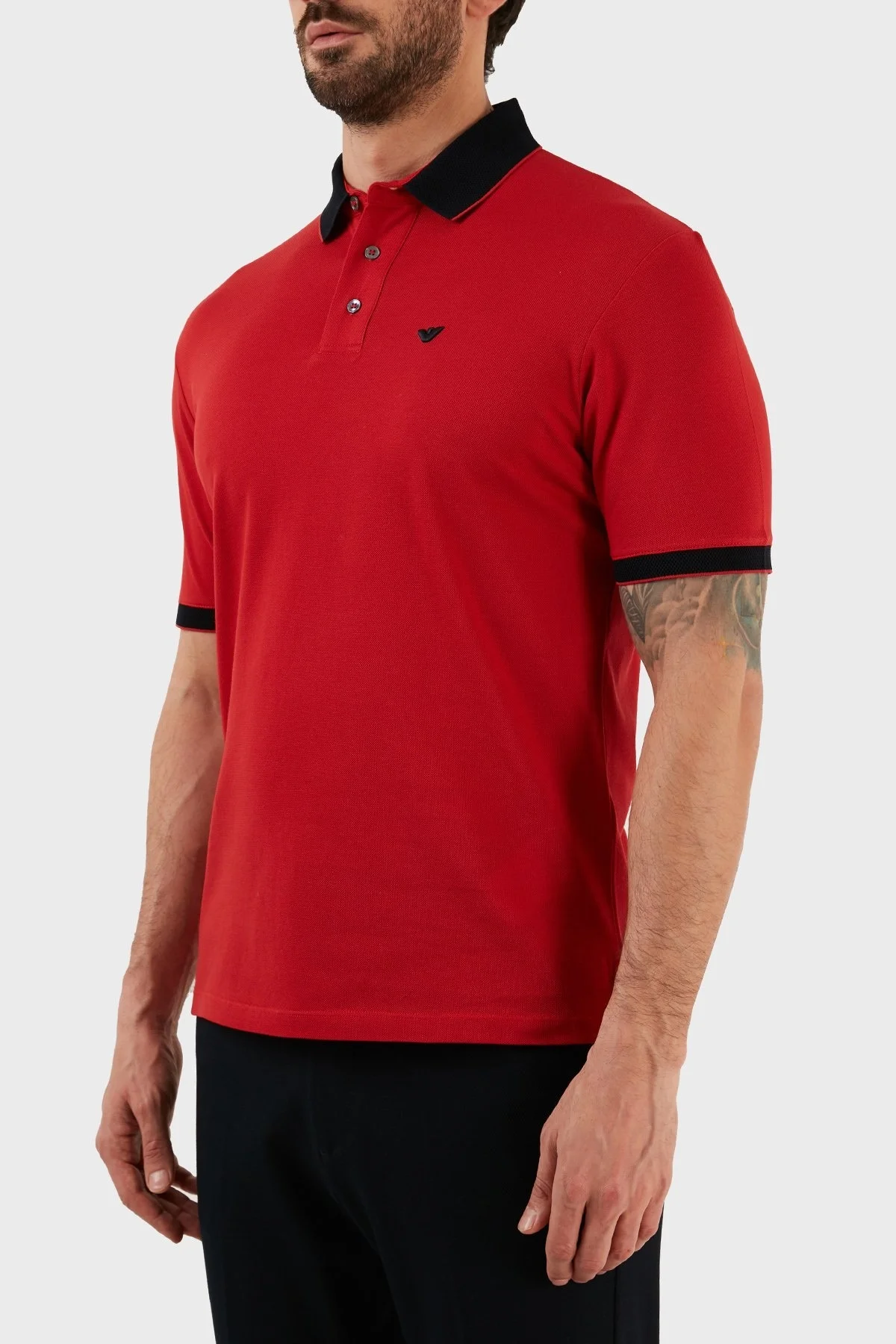 Emporio Armani % 100 Pamuk Regular Fit Erkek Polo T Shirt 3R1F70 1JTKZ 0277 KIRMIZI - 2
