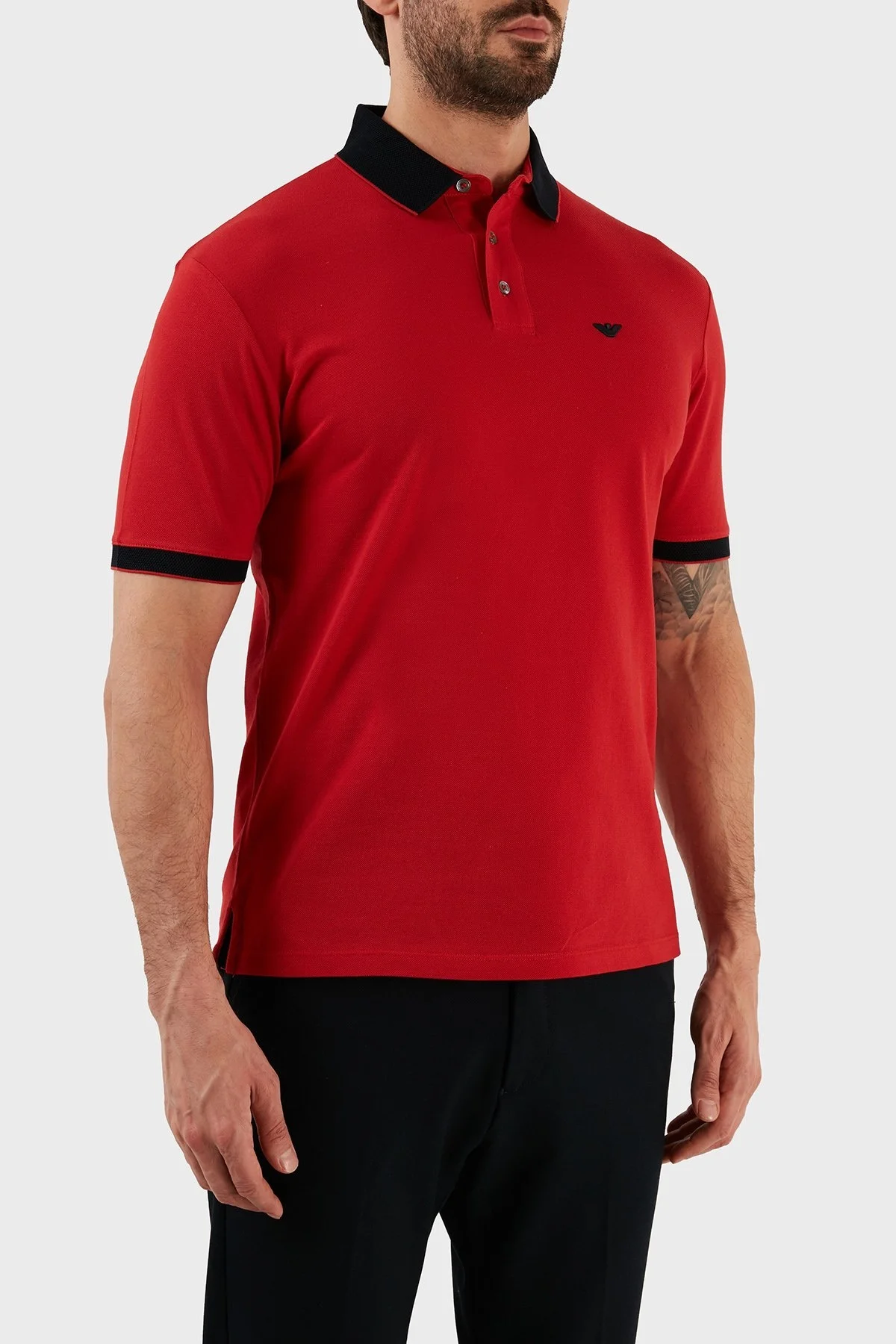 Emporio Armani % 100 Pamuk Regular Fit Erkek Polo T Shirt 3R1F70 1JTKZ 0277 KIRMIZI - 3